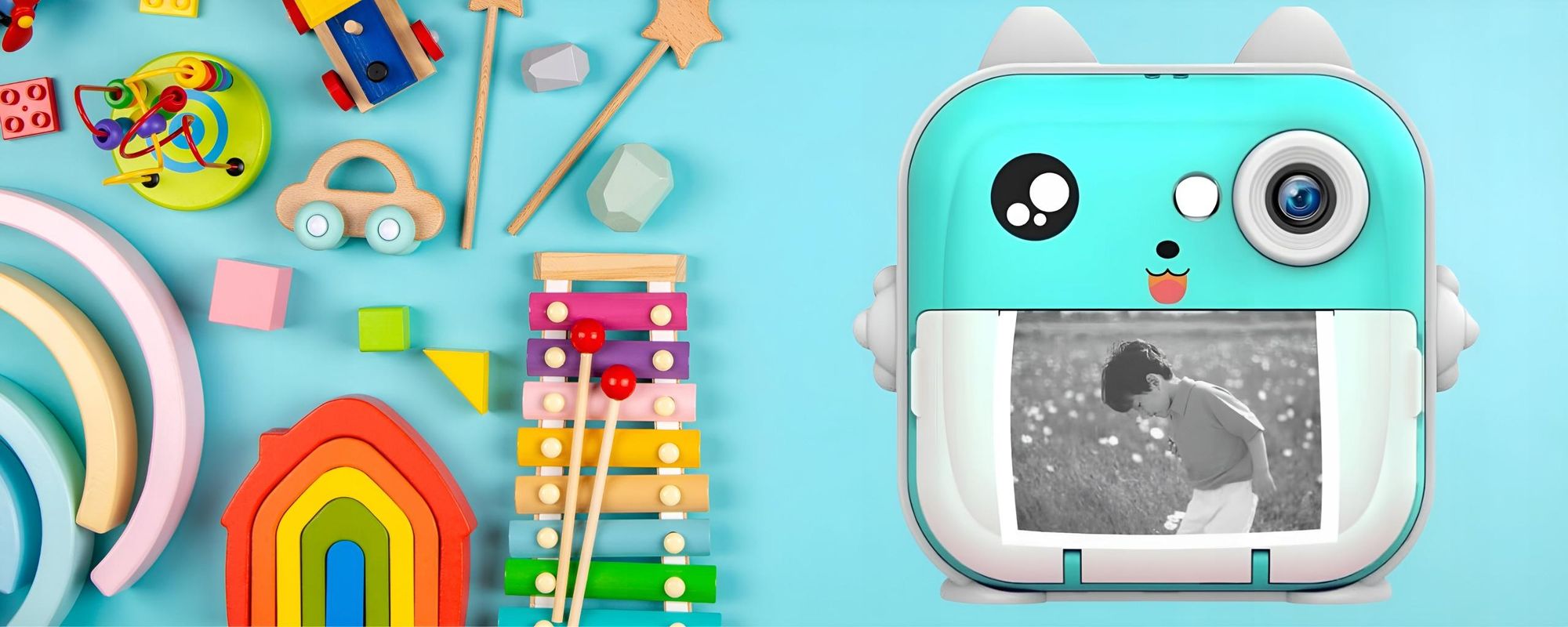 Sofortkamera Für Kinder Drucker Mit 32Gb Karte + 3 Rollen