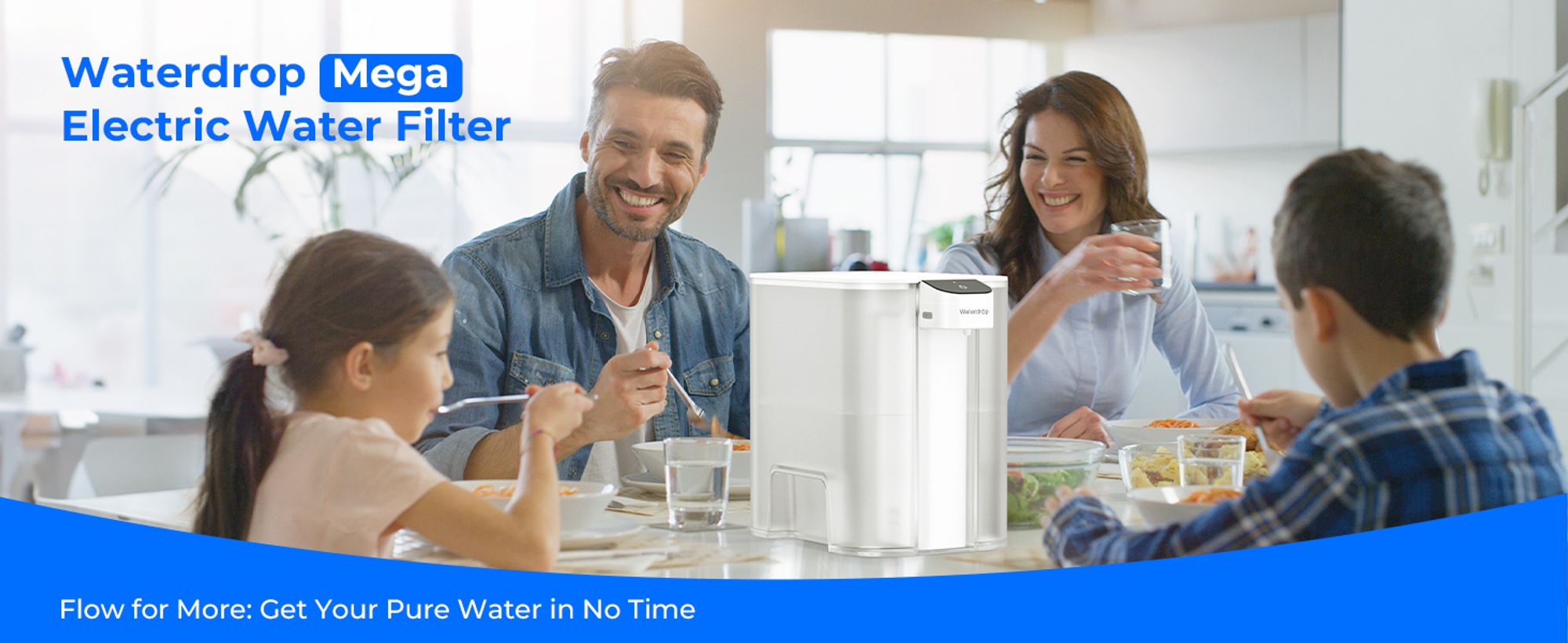Waterdrop Eletric Wasserfilter Kanne mit 3 Monate Filter, 6L Countertop Wasserfilter System, reduziert Chlor, Blei, Quecksilber, PFAS,PFOA/PFOS