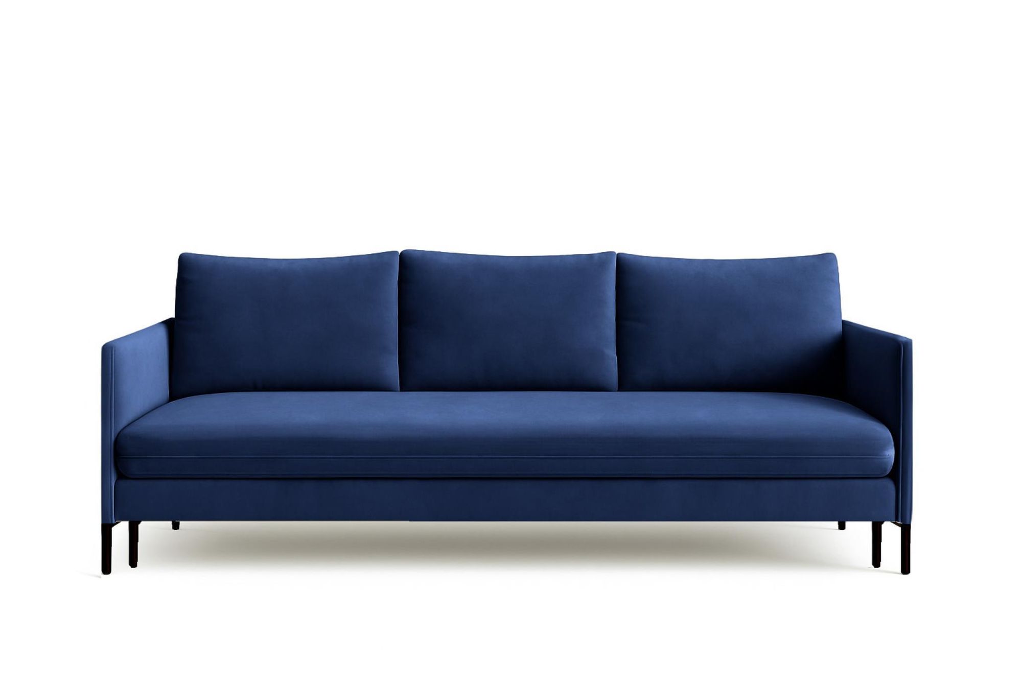 BETTSO Sofa Mit Schlaffunktion und Bettkasten Couch Sofa Federkern Polstersofa mit Bettfunktion für das Wohnzimmer BELIS Blau Dunkelblau Marineblau