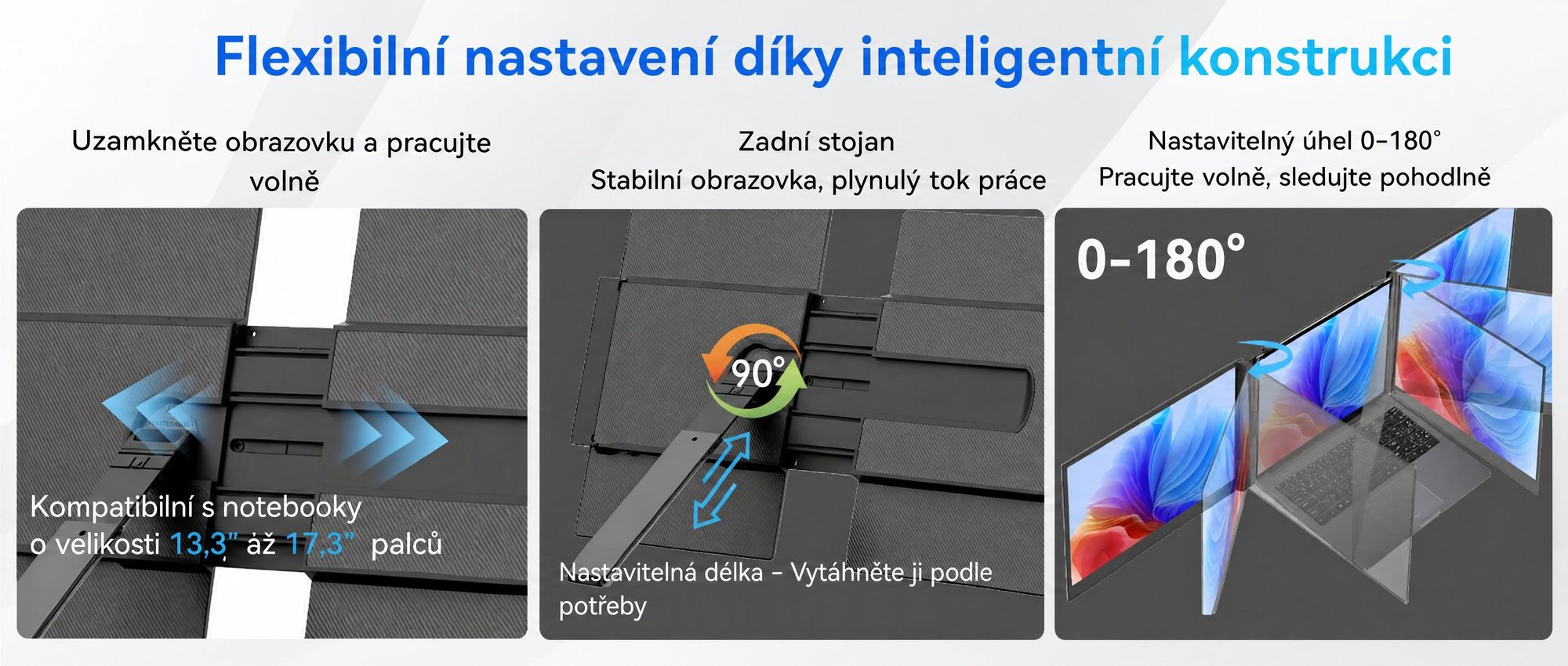 Blackview přenosný monitor DCM6 14", monitor pro notebooky s dvěma obrazovkami, ultratenký, FHD, pro notebooky 13,3"–17,3", otočný o 180°, pro Windows/Mac/Android