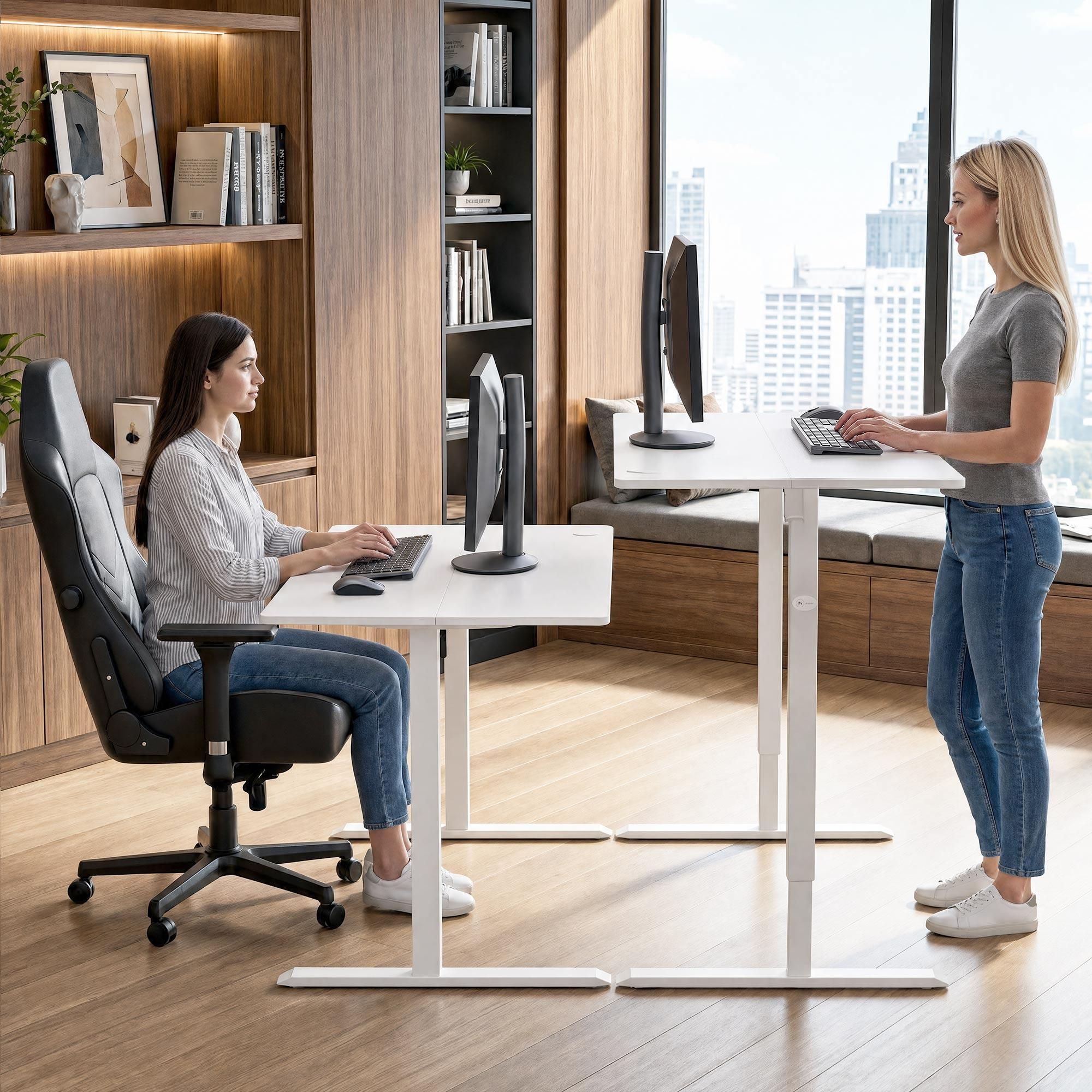 di volio höhenverstellbarer Schreibtisch LERICI - 120x60 cm, Schreibtisch höhenverstellbar elektrisch mit Memory-Funktion, ergonomischer Bürotisch
