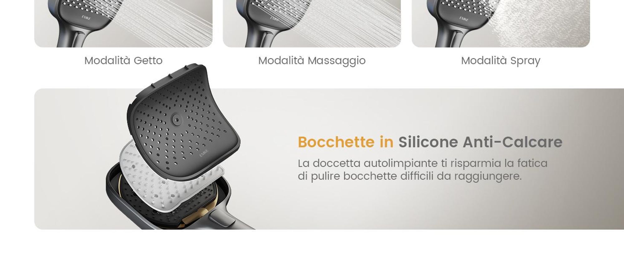 Sistema doccia EMKE con termostato Colonna doccia antracite opaca con doccia a pioggia quadrata 360×240 mm, bocca da bagno, regolatore di flusso e mensola in vetro F27