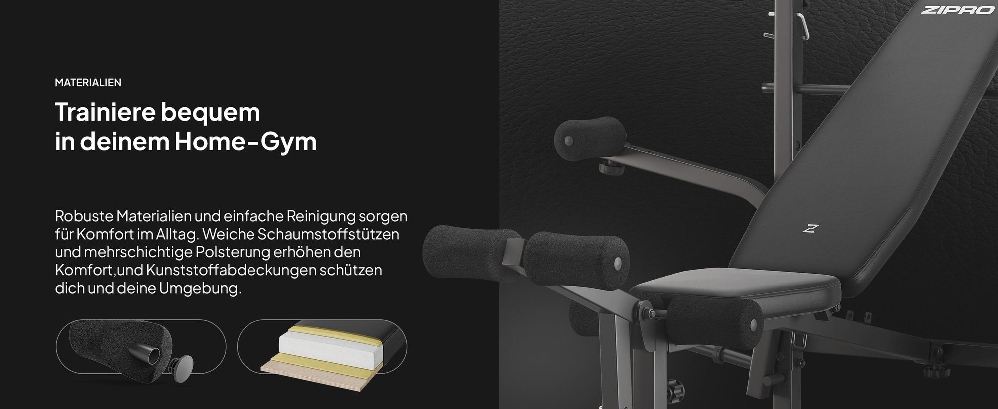 Zipro Multifunktions-Hantelbank Ripped – Kraftstation mit Butterfly Beincurler Inkl. Curlpult & Dip-Station Verstellbare Schrägbank mit Hantelablage
