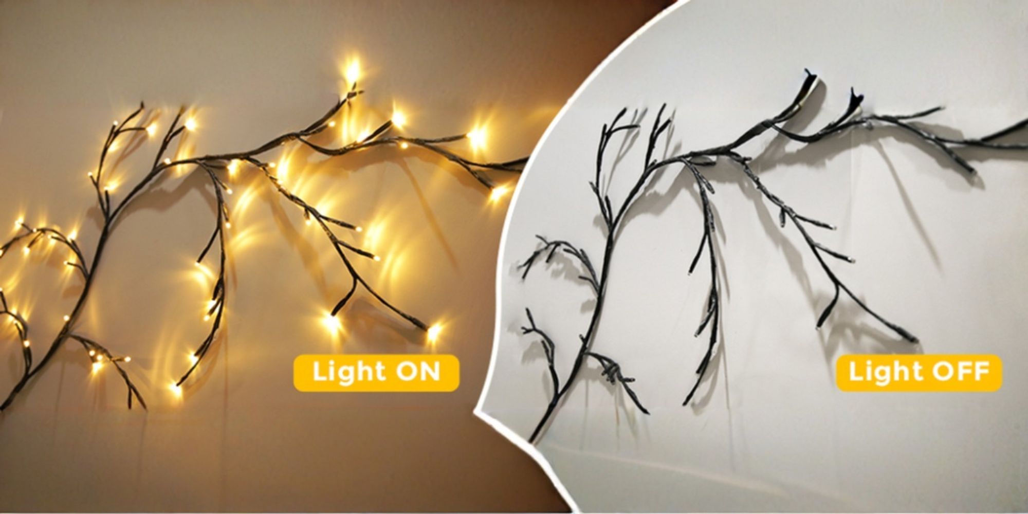 144 LEDs Lichterkette Willow Vine mit Stecker, Weidenrebe Baum Lichterketten für zimmer, LED Baum Wanddeko Wohnzimmer,Lichterzweige Schlafzimmer Deko