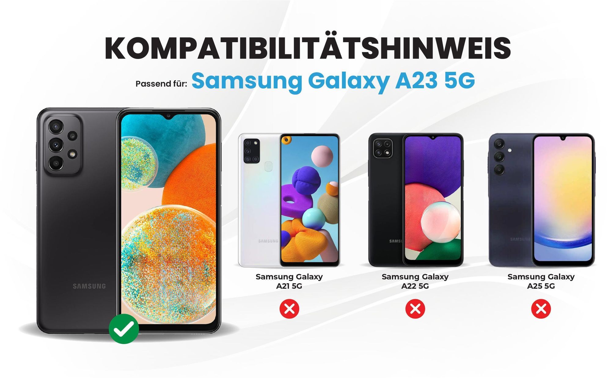 Kompatibilitätshinweise Hülle für Samsung Galaxy A23 5G
