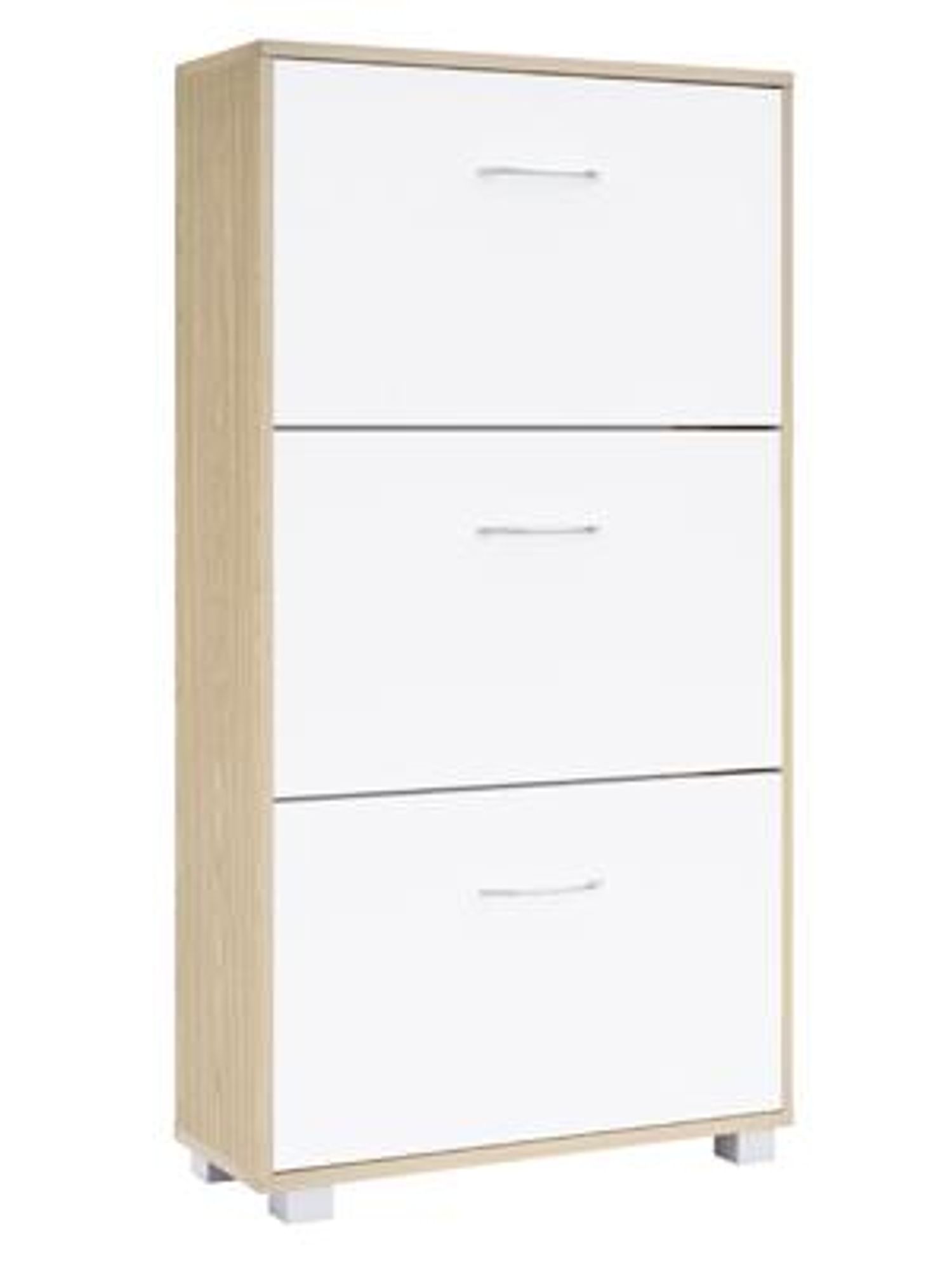 CASARIA Schuhschrank schmal für 18 Paar Schuhe, Eiche-Weiß
