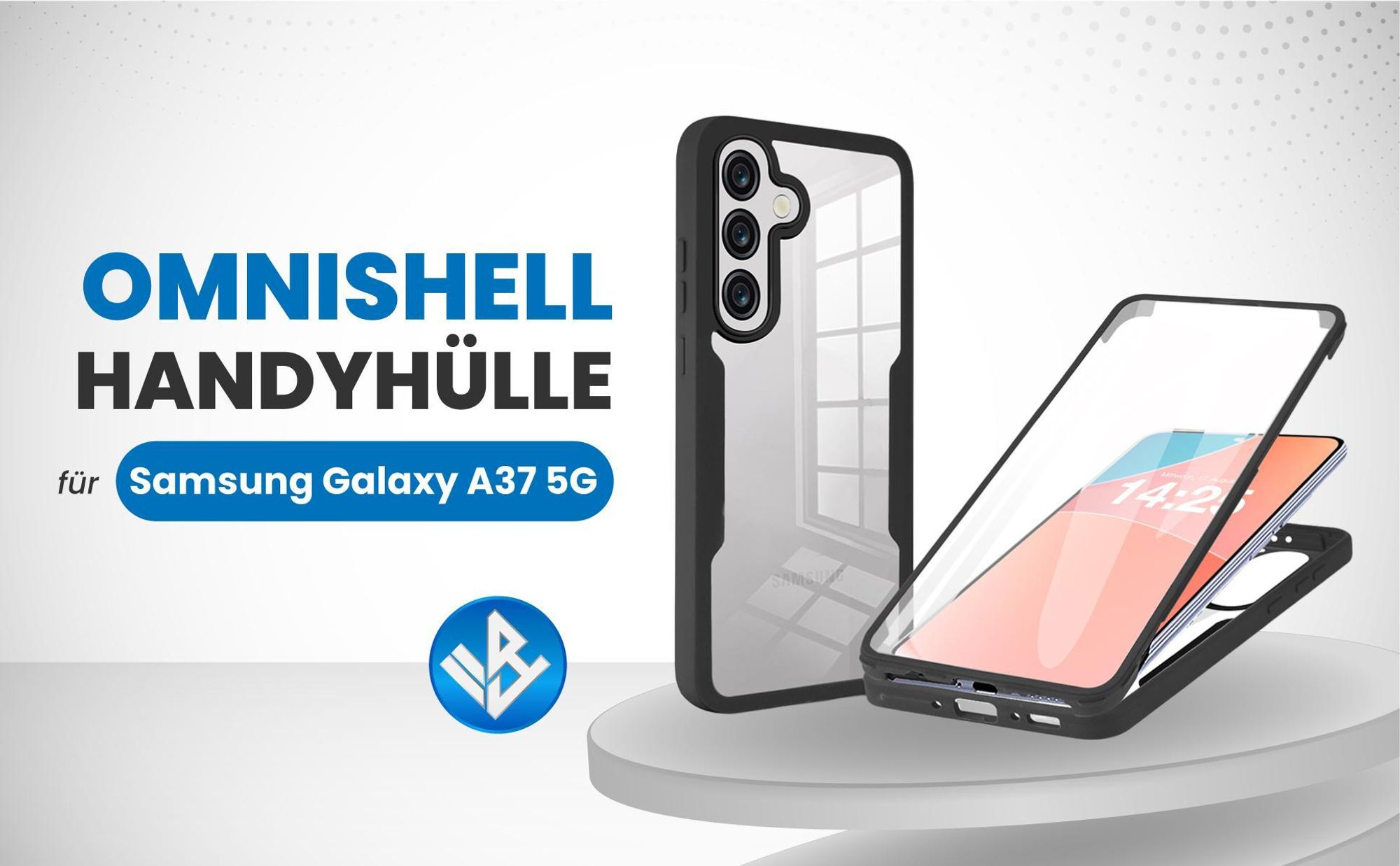 Schwarze 360 Grad Hülle für Samsung Galaxy A37 5G mit Kameraschutz