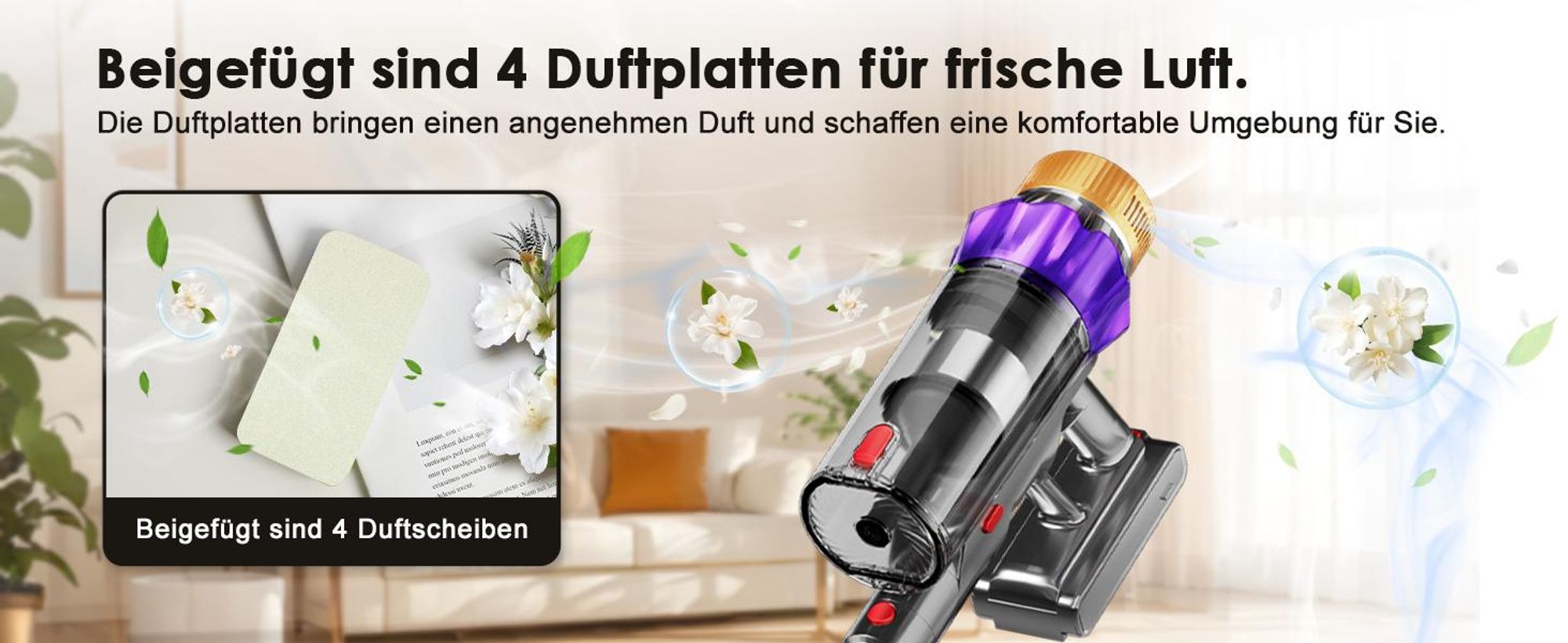 Aiibot Akku Staubsauger, 85000Pa/80Mins/750W Staubsauger Kabellos mit Smart Display , 50dB Ultraleiser Staubsauger mit Anti-Tangle-Bürste, 3 Saugmodi