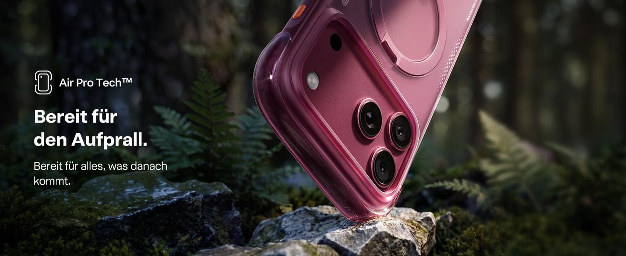 TORRAS Ostand Q3 Air Hülle für iPhone 18 Pro Handyhülle  mit Airbag-Schutz & integriertem Ständer, Schwarz
