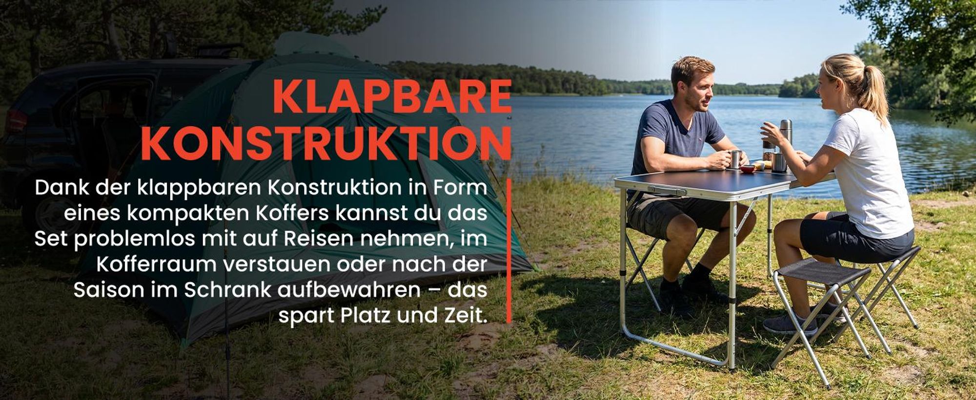 Campingtisch faltbar Reisetisch Klapptisch in Koffer