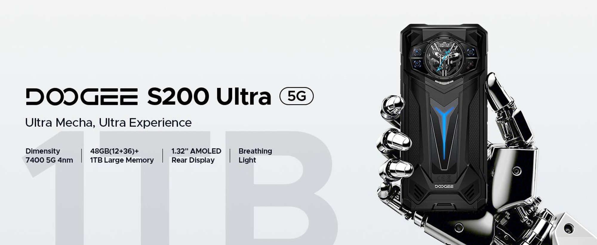 DOOGEE S200 Ultra 5G 12+36GB/1TB 11000 mAh, černá