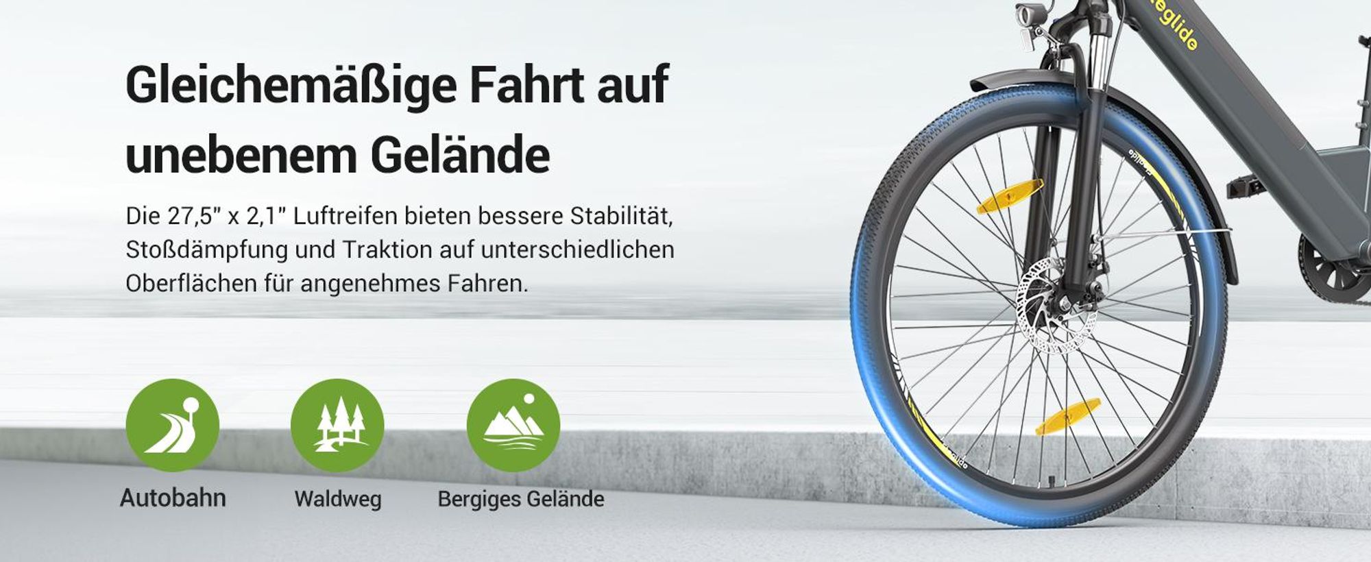 Eleglide T1 ST City E-Bike Pedelec 250W 100km Reichweite Shimano 7-Gang Tiefeinsteiger 27,5" USB Licht Gepäckträger