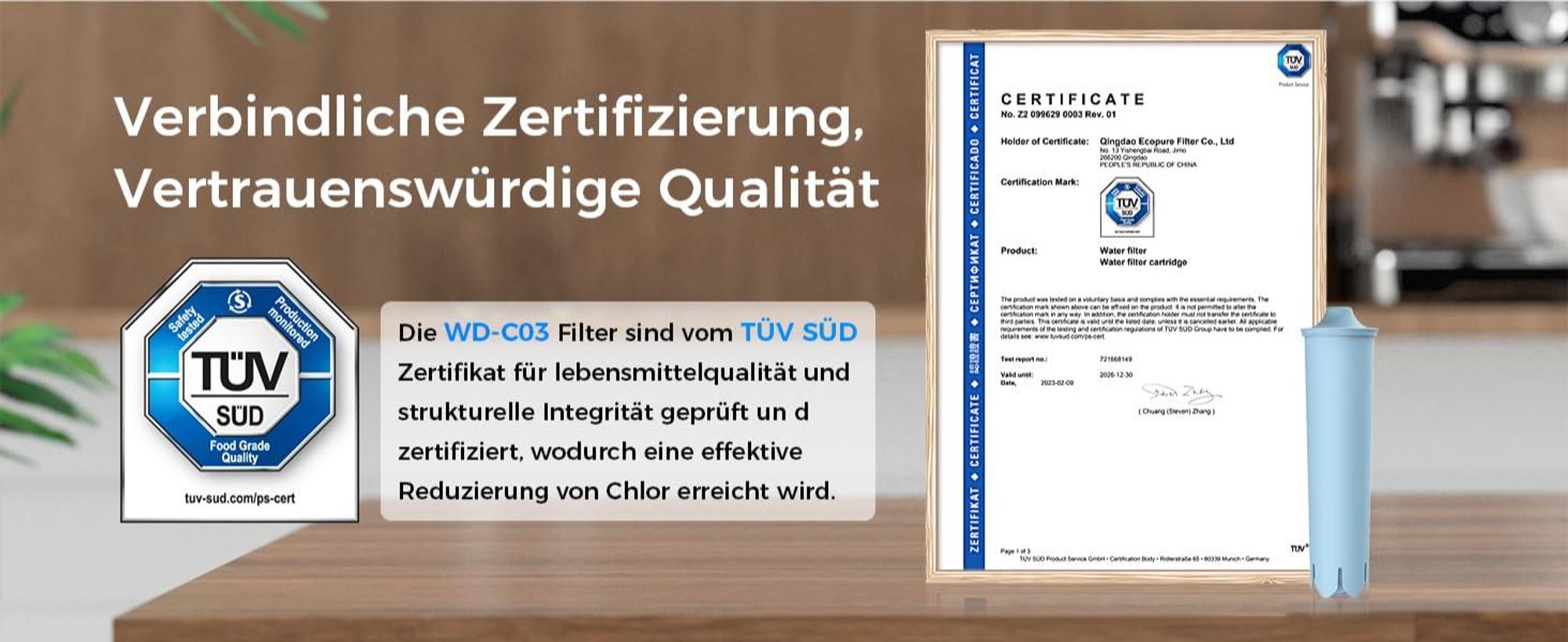 Waterdrop Ersatzwasserfilter für 71312 Blue, Kompatibel mit die GIGA®, ENA® Micro, IMPRESSA®-Serie, SÜD (4 Stücke)