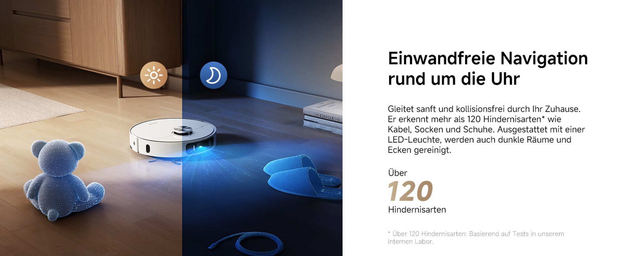 Dreame L40 Ultra AE Roboterstaubsauger mit Wischfunktion 2in1, 19000 Pa Saugleistung, 75 °C Selbstreinigung, Anti-Tangle, Dual-Line-Laser, Weiß