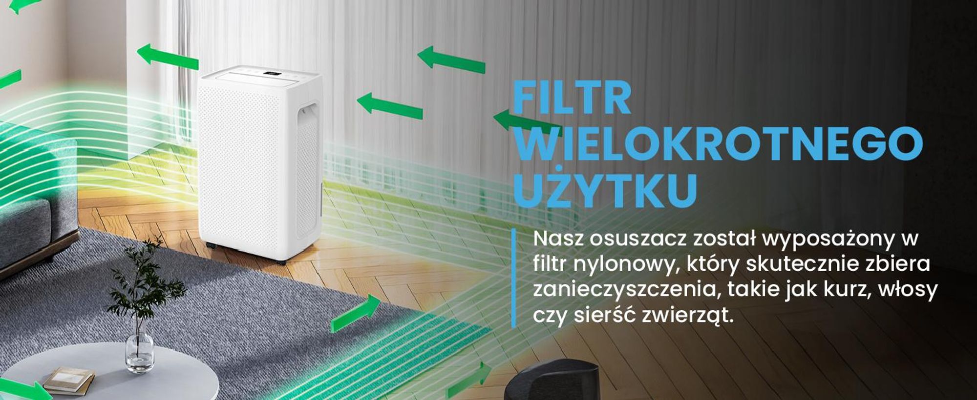 Osuszacz powietrza 20l/24h z aplikacją i zbiornikiem na wode 4,5l
