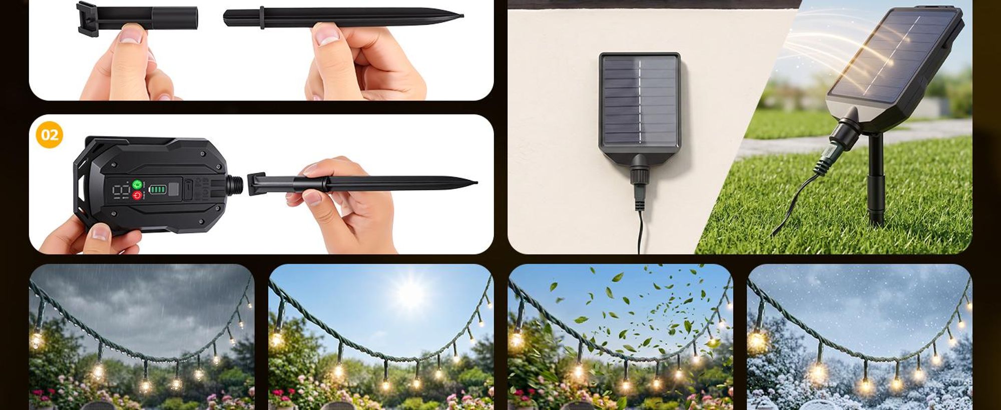Salcar 240er LED Solar Lichterkette Aussen, 10,75mWetterfest Solar Lichterketten Außen mit Fernbedienung, 13 Modi Outdoor Solarlichterkette für Hof