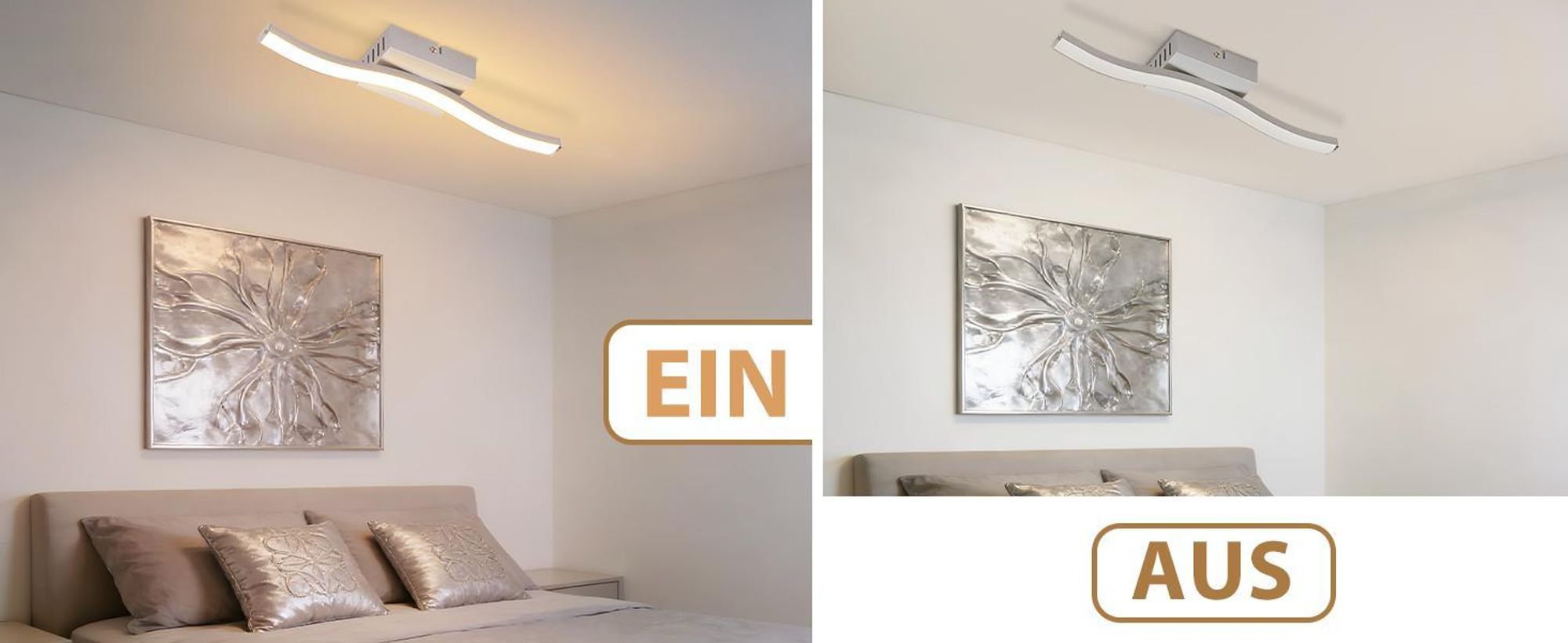 ZMH Plafonnier LED 6 W, motif vagues, lampe de chambre à coucher, 3000 K, blanc chaud, éclairage de plafond pour cuisine, salon, chambre à coucher, Siber
