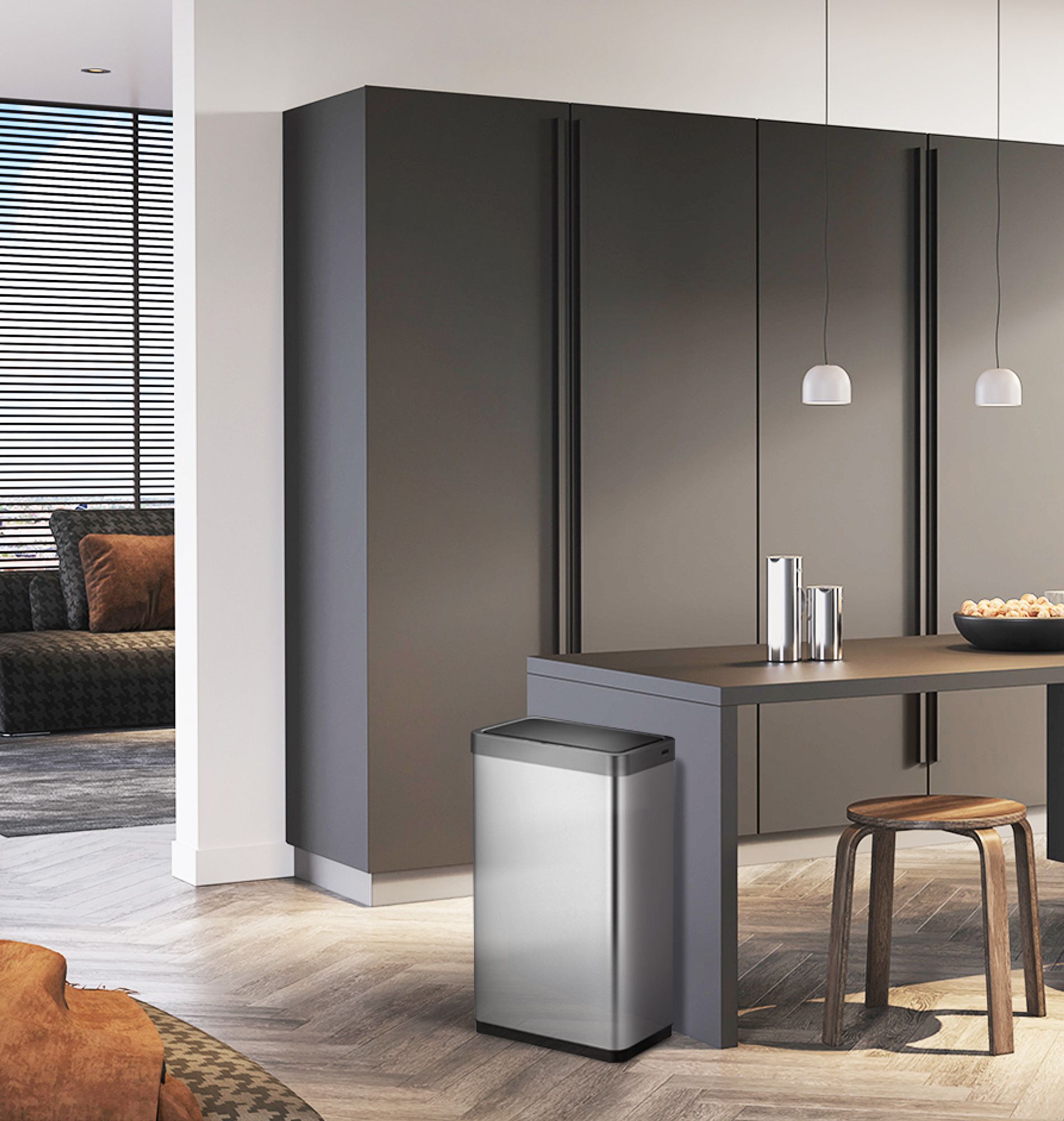 EKO - Mirage X Sensor Abfalleimer 80 Liter - Stainless steel   - Matt Edelstahl