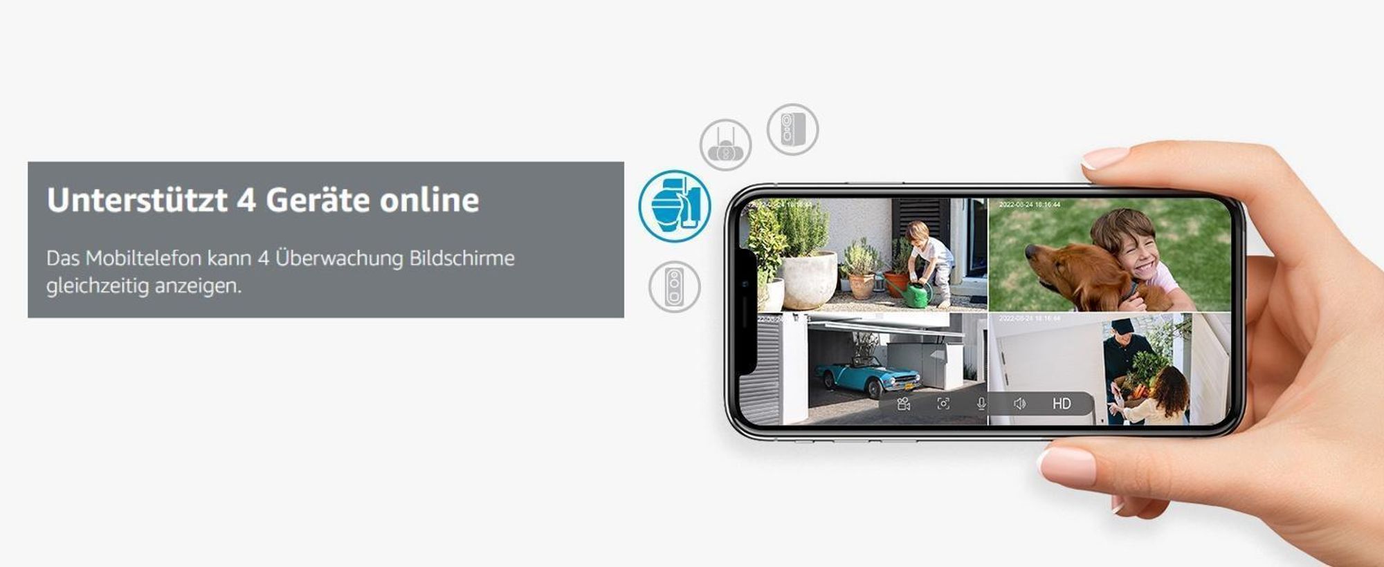 2K Überwachungskamera Aussen WiFi 5MP 360° PTZ Solar Kamera 30M Farbige Nachtsicht PIR Bewegungserkennung Alexa Kompatibel 4DBi WLAN-Antenne mit 64G