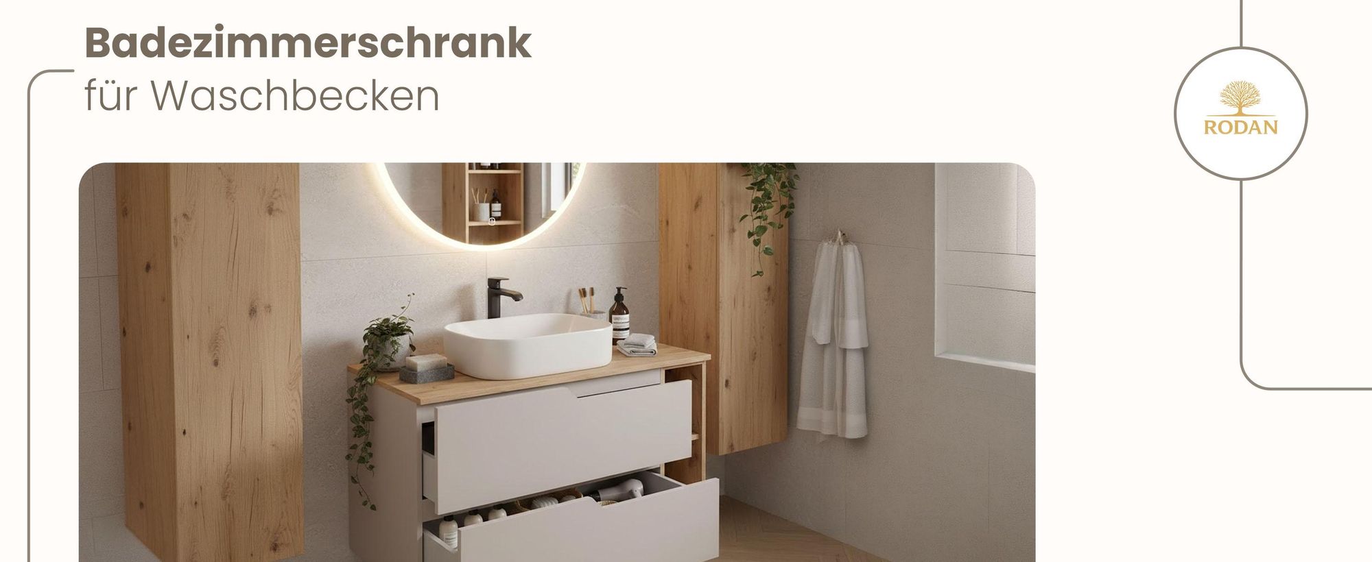 RODAN, Badmöbel, Badschrank, Badezimmermöbel, Badezimmer, MODERN, Waschbeckenunterschrank