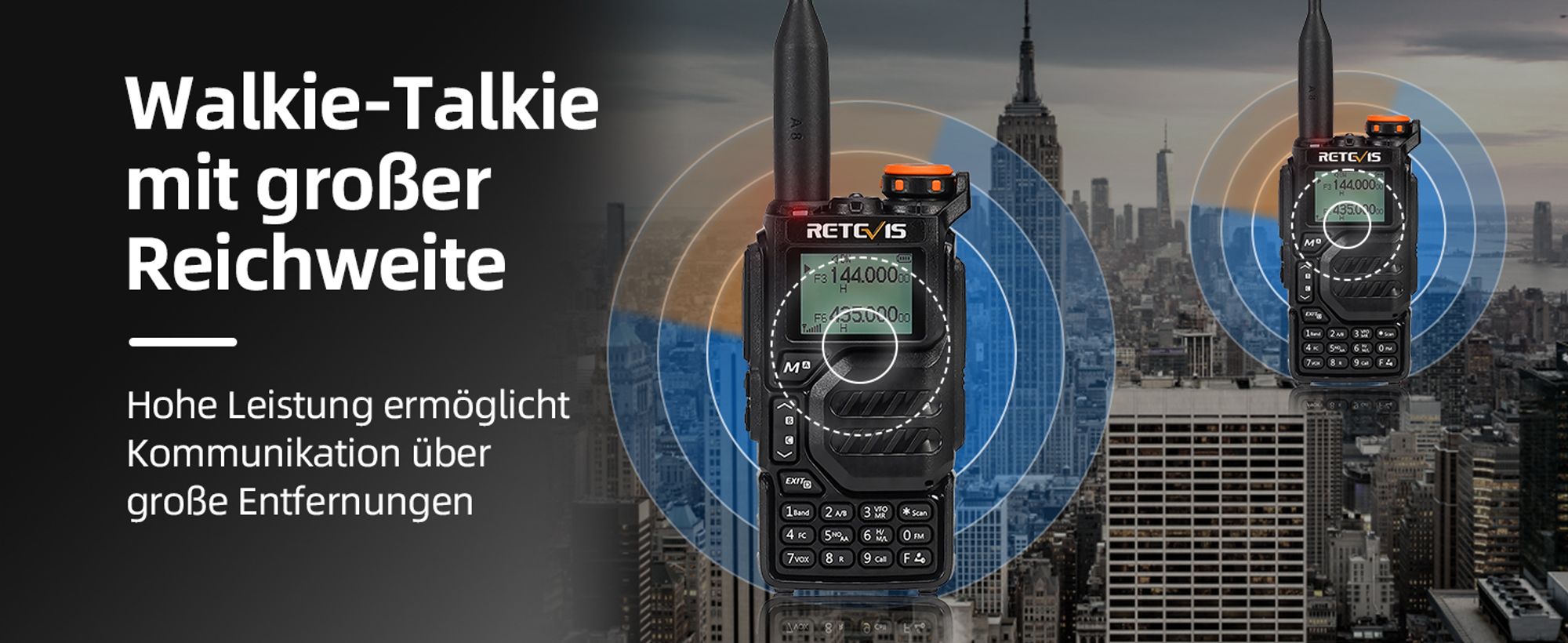 Retevis RA79 Amateurfunkgerät, 5W Air-Band-Empfang Ham Radio, 1400-mAh-Akku-Handfunkgerät für Jagd, Reisen, Wandern, Fernfunkgerät (1 Stück)