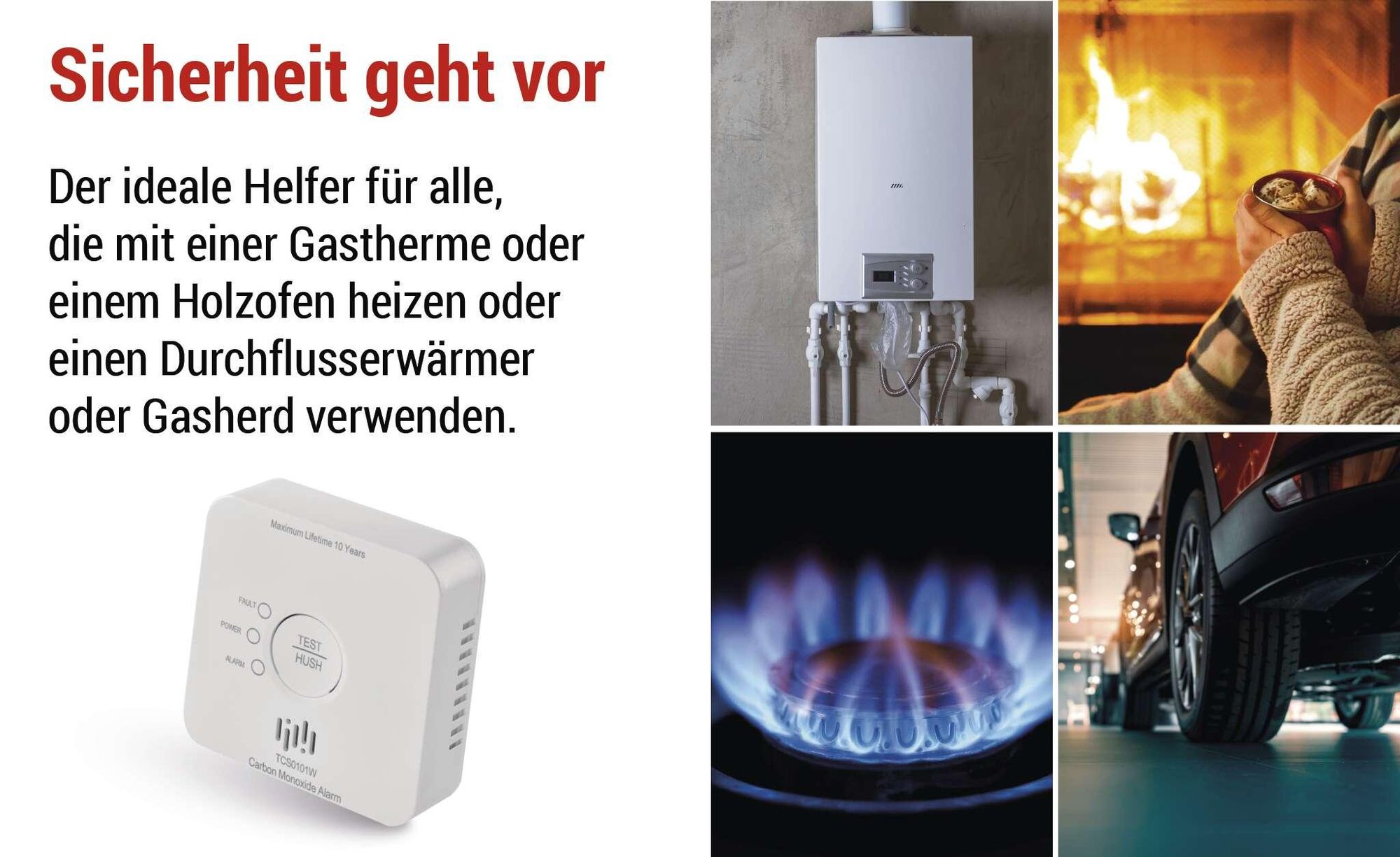 EMOS GoSmart - Smart Home CO-Melder - WiFi, optischer und 85dB Alarm, batteriebetrieben, Wandmontage, 10 Jahre Lebensdauer, inkl. Batterie , P56400S