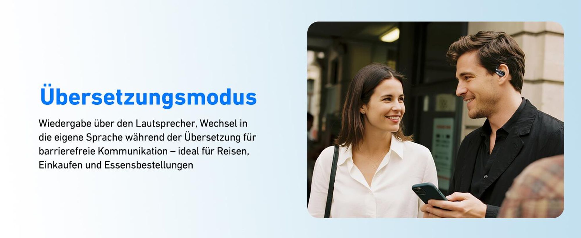 AI Übersetzer Kopfhörer, Ohrhörer mit KI-Echtzeit-Übersetzung, Bluetooth Kopfhörer, Übersetzungskopfhörer, 150 Sprachen, HiFi-Sound