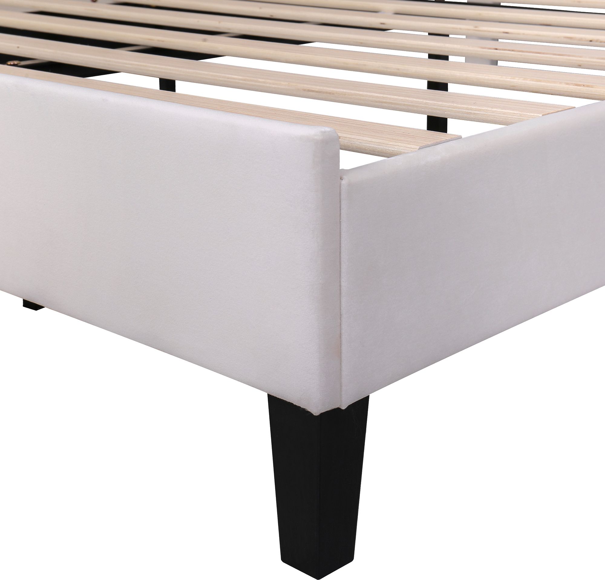 Flieks Polsterbett mit Blumenform-Kopfteil und Lattenrost Doppelbett Kinderbett Samt 140x200cm
