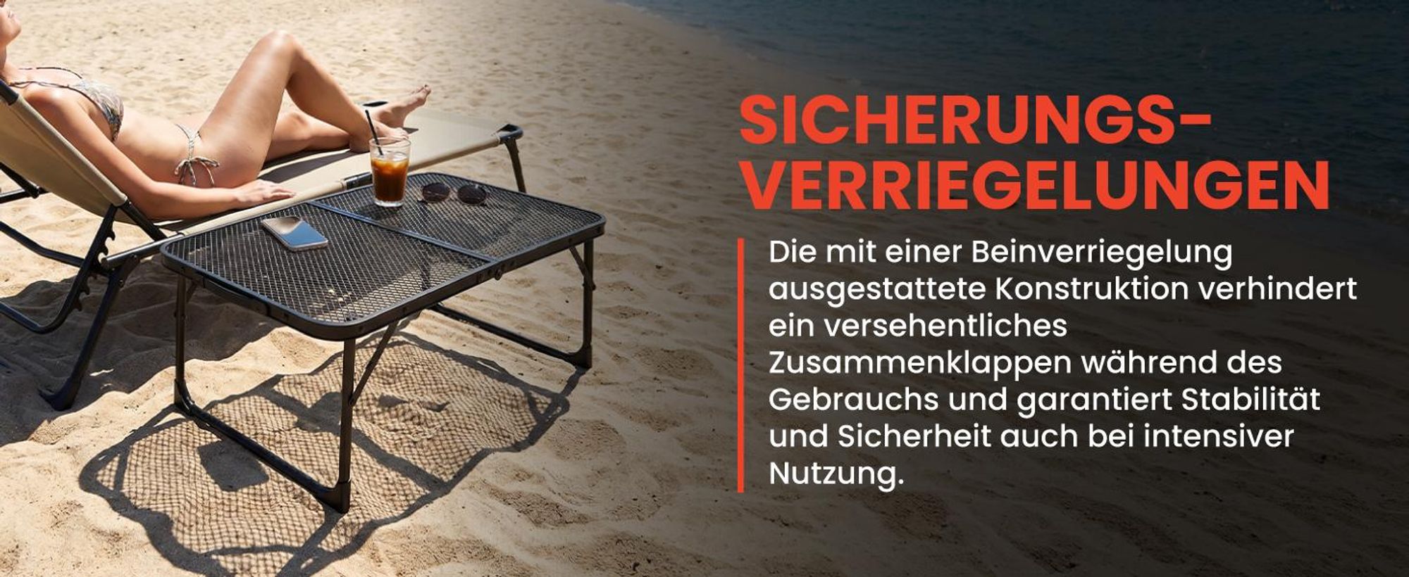 Campingtisch Klapptisch in Aluminium Gartentisch FLIP 60*40cm mit Koffer Schwarz