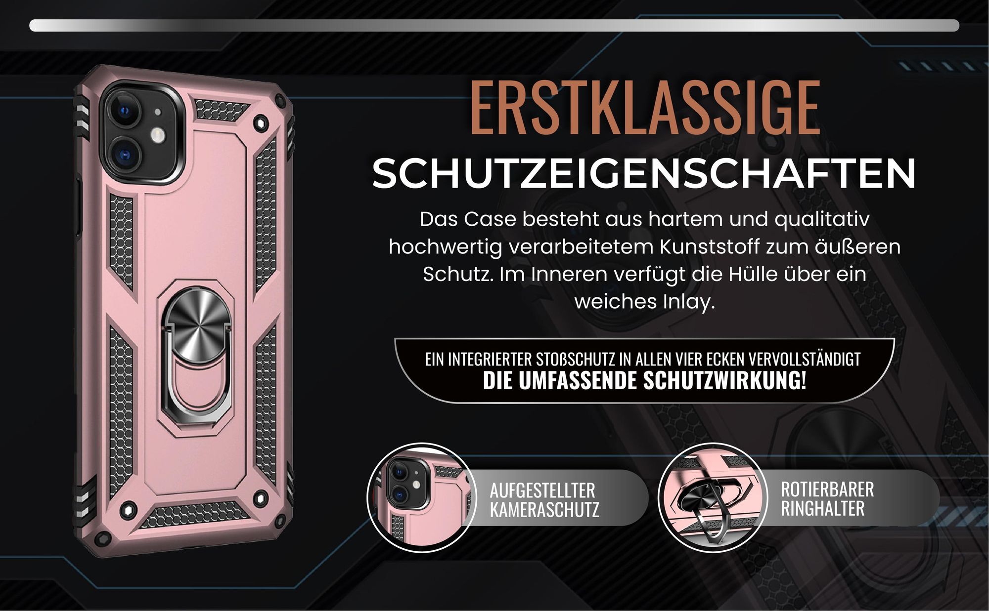 Handycase in Rosegold für Apple iPhone 11 mit Kameraschutz