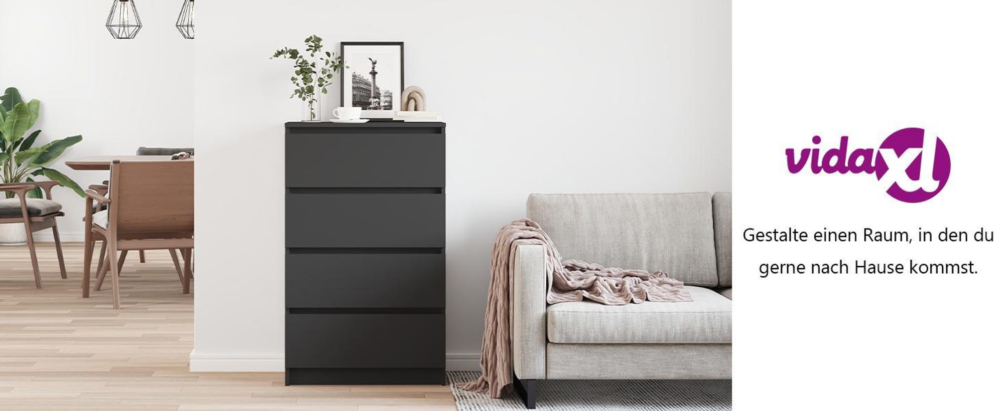 vidaXL Sideboard Schwarz 60x35x98,5 cm Holzwerkstoff