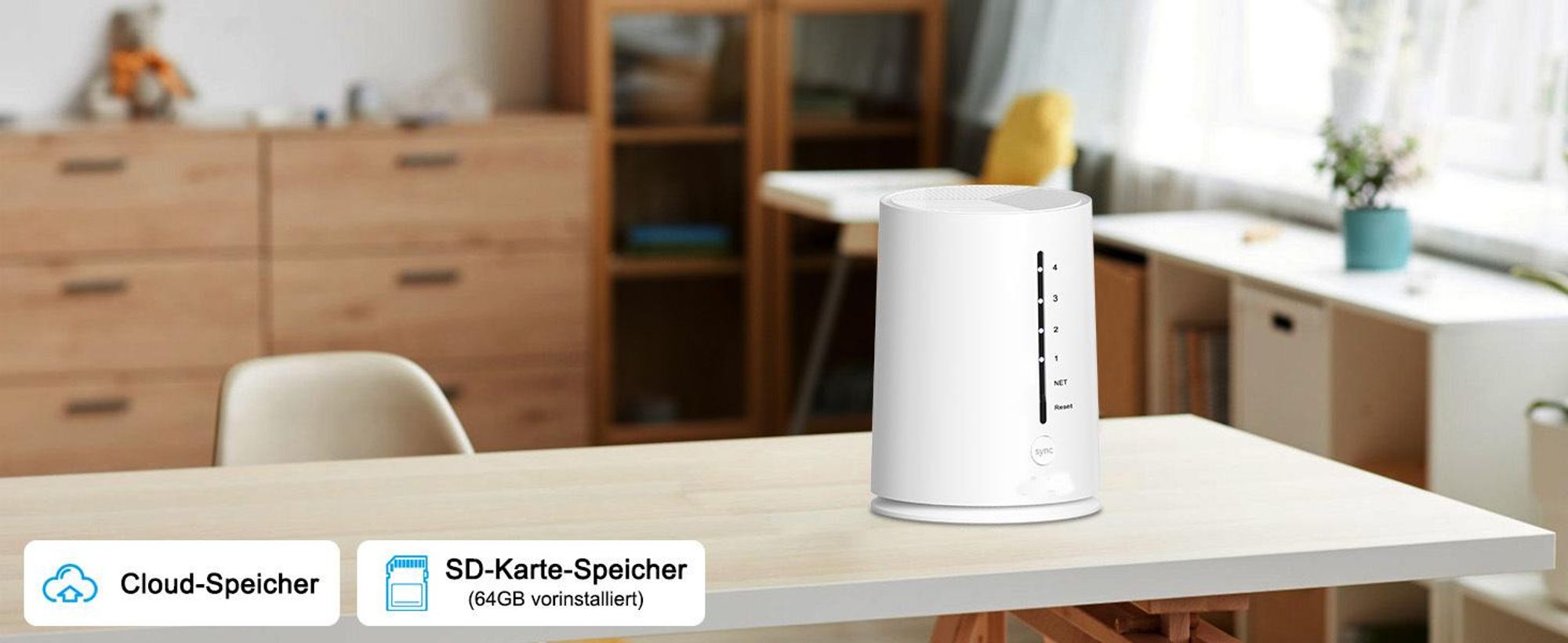 4MP Überwachungskamera Aussen Solar Akku 4er Set mit HomeBase 360° Schwenk mit 2K Farb-Nachtsicht 365Tage mit 32GB &64GB Lokalspeicher Kabellos Kamera