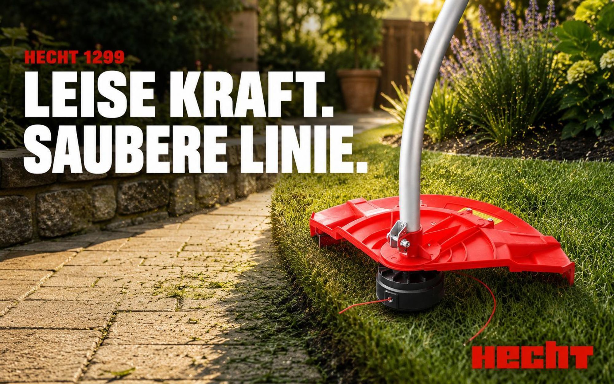 HECHT 1299 Freischneider Elektro | 38 cm Schnittkreis | mit Tragegurt | 1400 W / 230 V | 7500 U/min