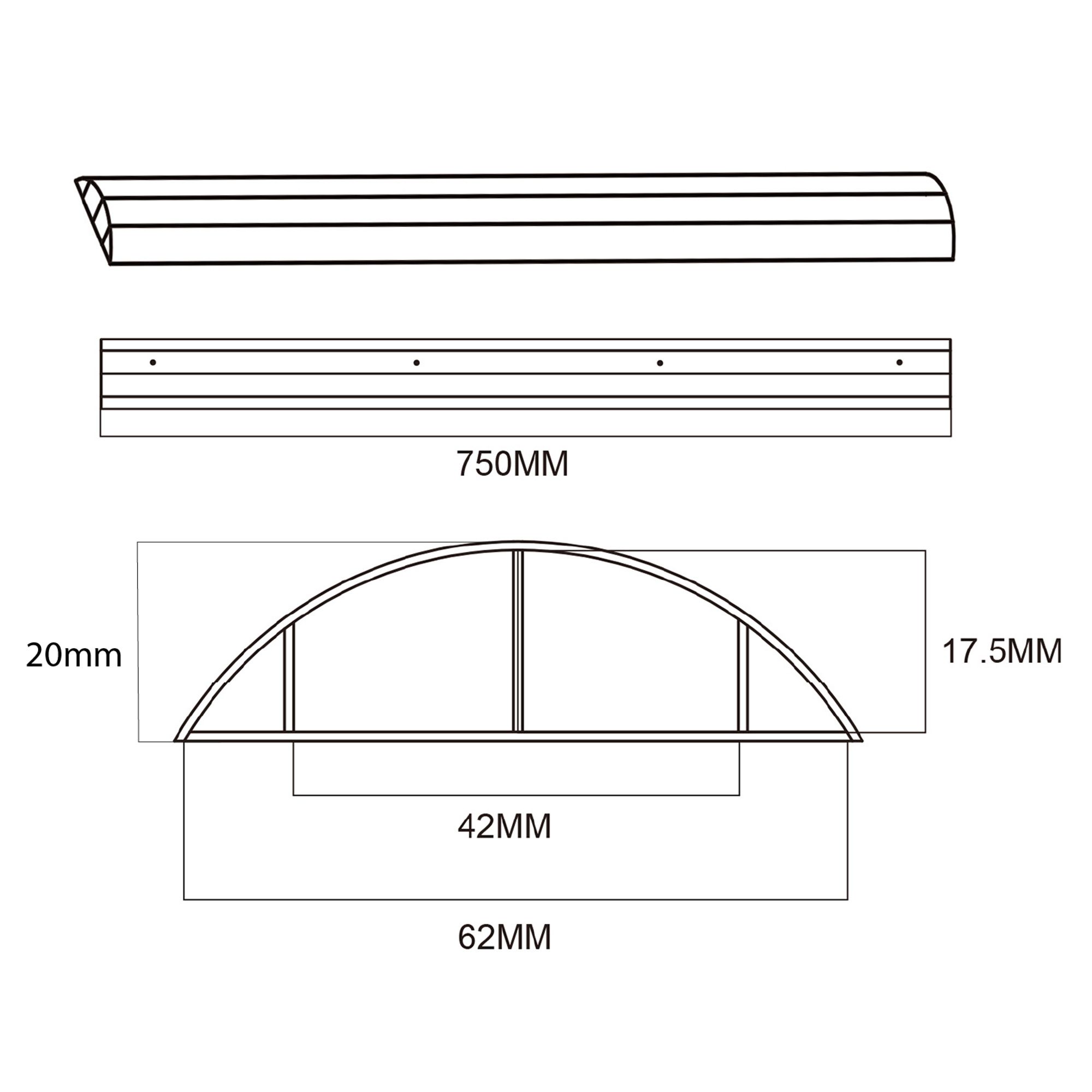 Aluminium-Kabelabdeckleiste 62x20x750mm schwarz MC-814 B Maclean