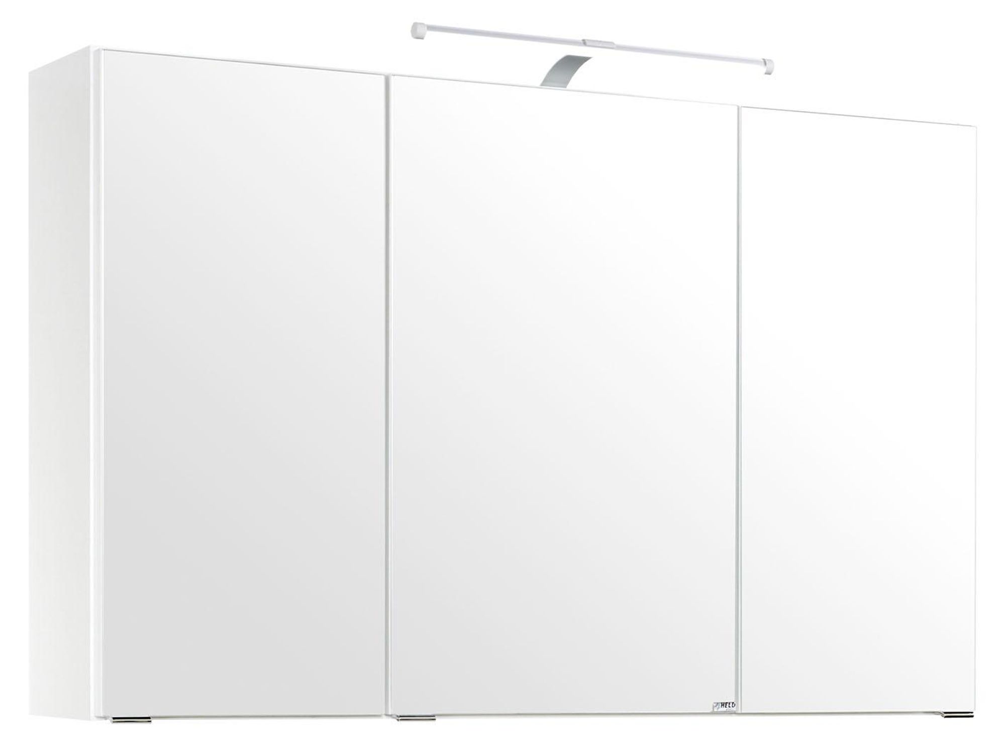 3D-Spiegelschrank Graphit II – Moderner Spiegelschrank mit LED-Beleuchtung und praktischer Steckdose