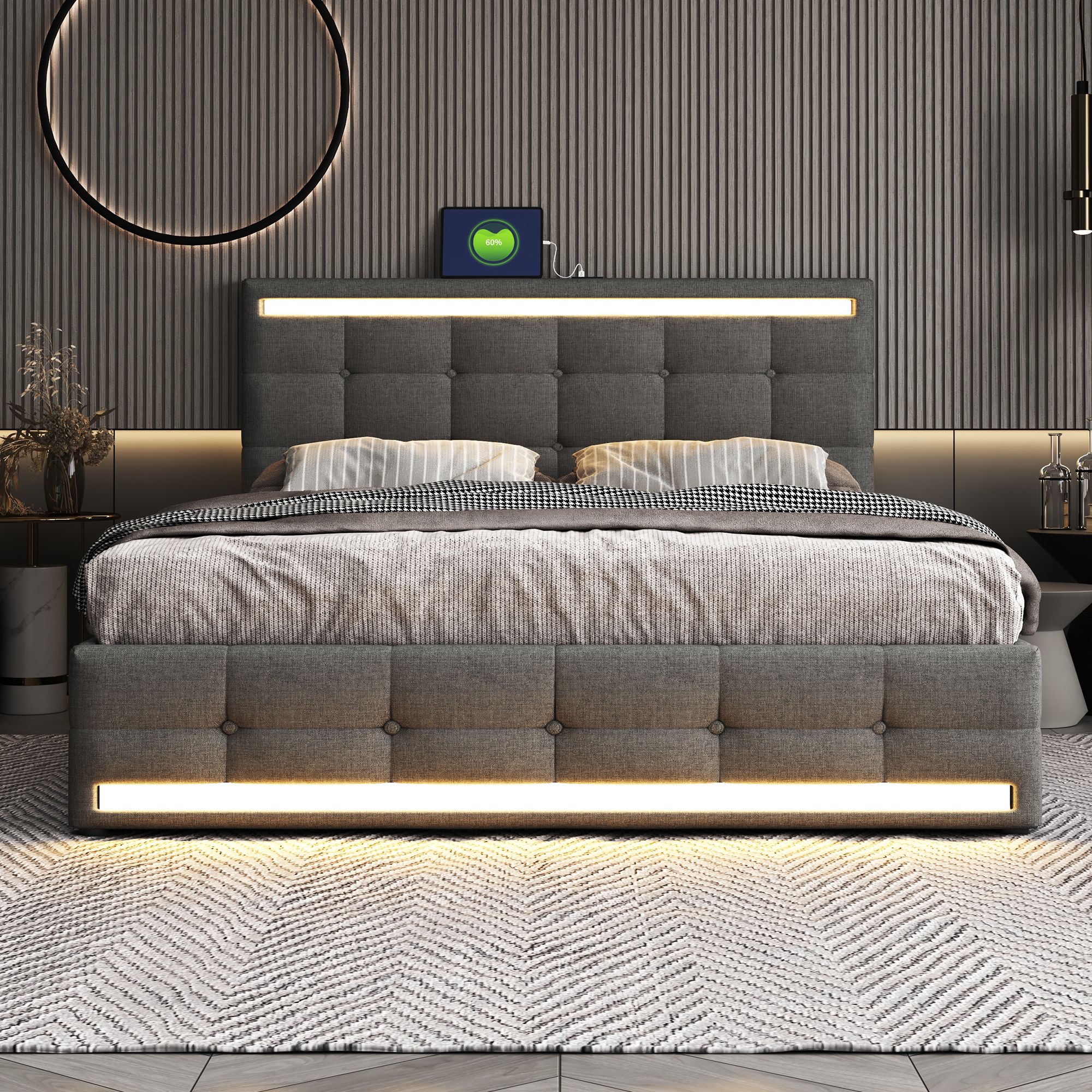 Bett mit LED