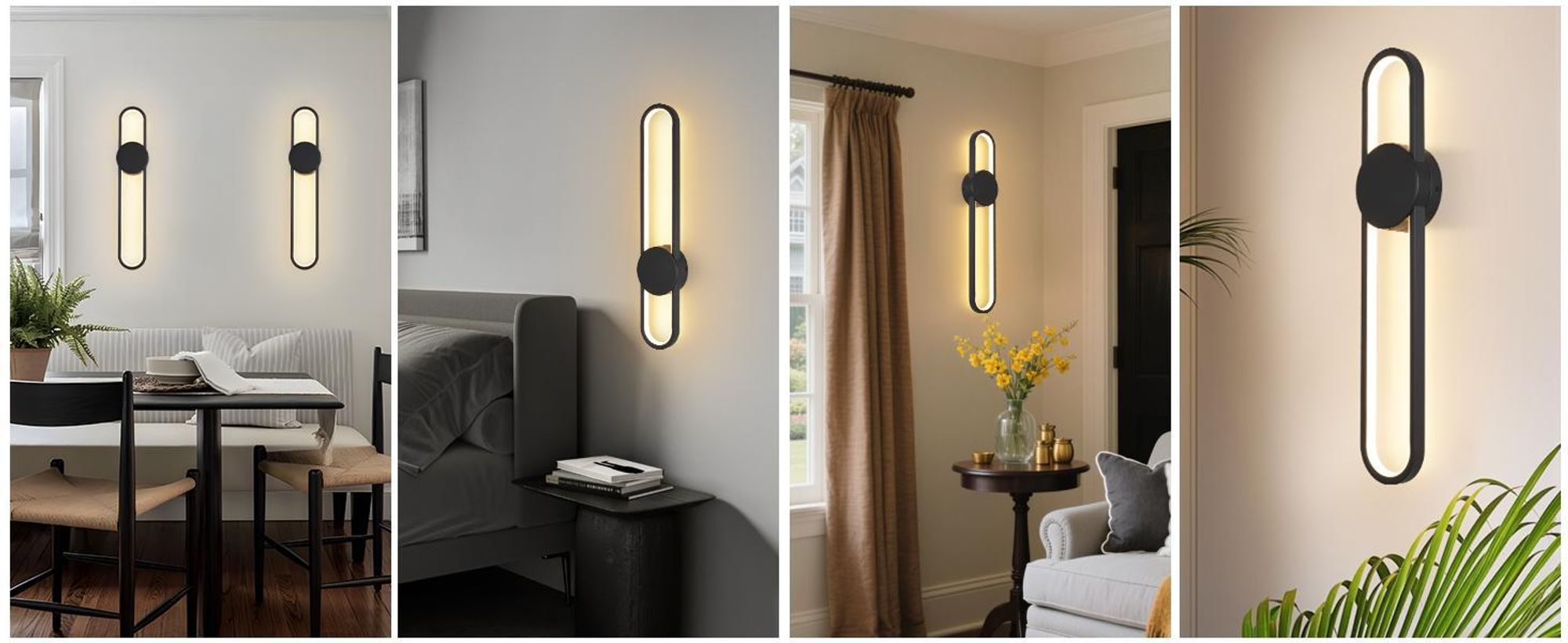 ZMH Wandlampe LED Wandleuchte Innen12W Treppenhauslampe 60cm Schwarz Flurlampe Modern Design 3000K Warmweiß Minimalistische Wandbeleuchtung für Schlafzimmer Wohnzimmer Flur Treppenhaus Küche