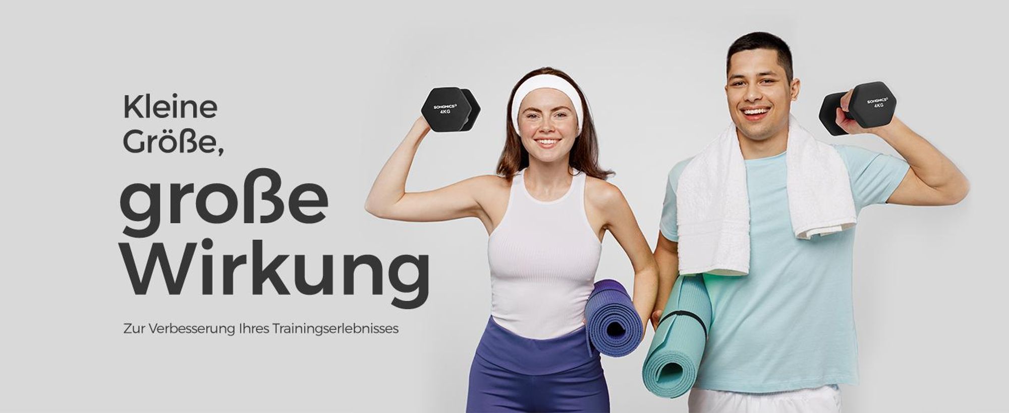 SONGMICS Hanteln, 2er Set, 2 x 4 kg, Hantelset, Kurzhanteln, Krafttraining