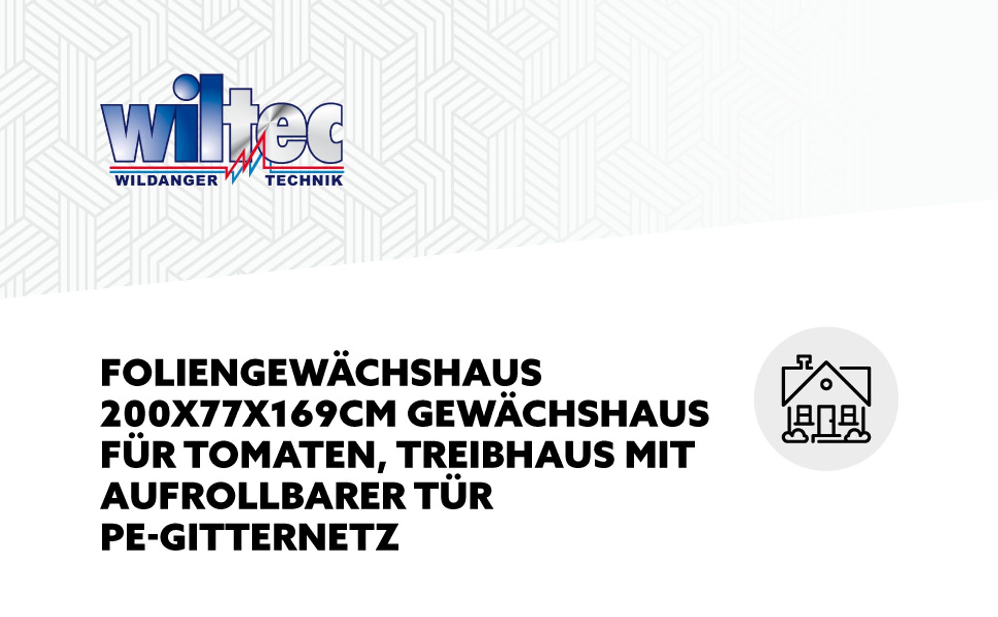 Wiltec Gewächshaus 200 x 77 x 169 cm, Foliengewächshaus mit Reißverschluss, aufrollbarer Tür, PE-Gitternetz, Tomatenhaus Treibhaus