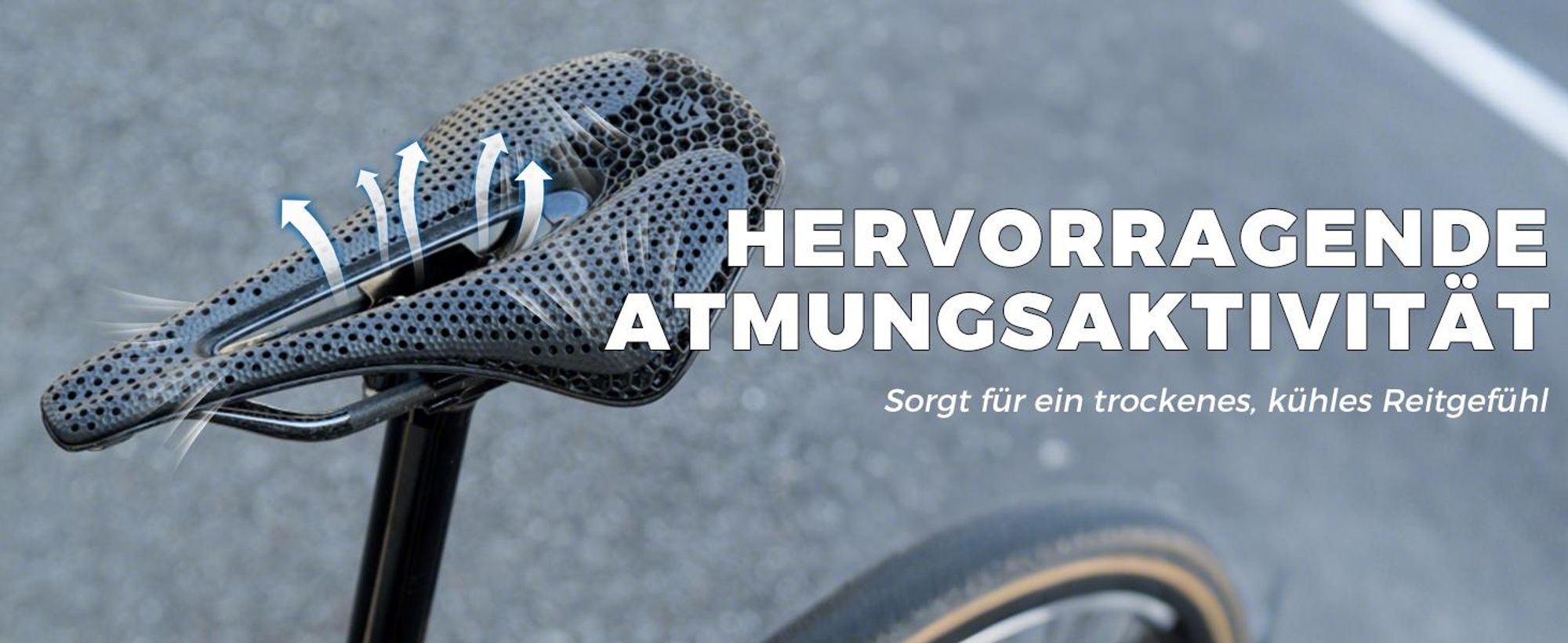 ROCKBROS Fahrradsattel 3D Druck Bequem Weich Carbon MTB Sattel Ergonomisch Für Herren Damen Rennrad Gravel E-Bike
