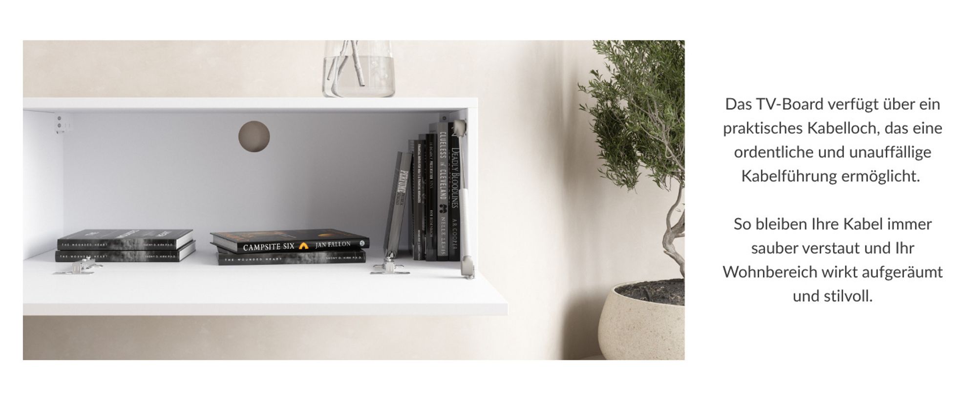 WEST TV Schrank 140 cm Fernsehtisch Sideboard, hängend oder stehend TV Möbel