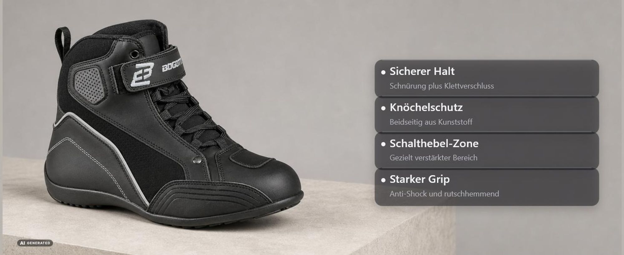 Bogotto City Limit Motorradschuhe, schwarz, 43