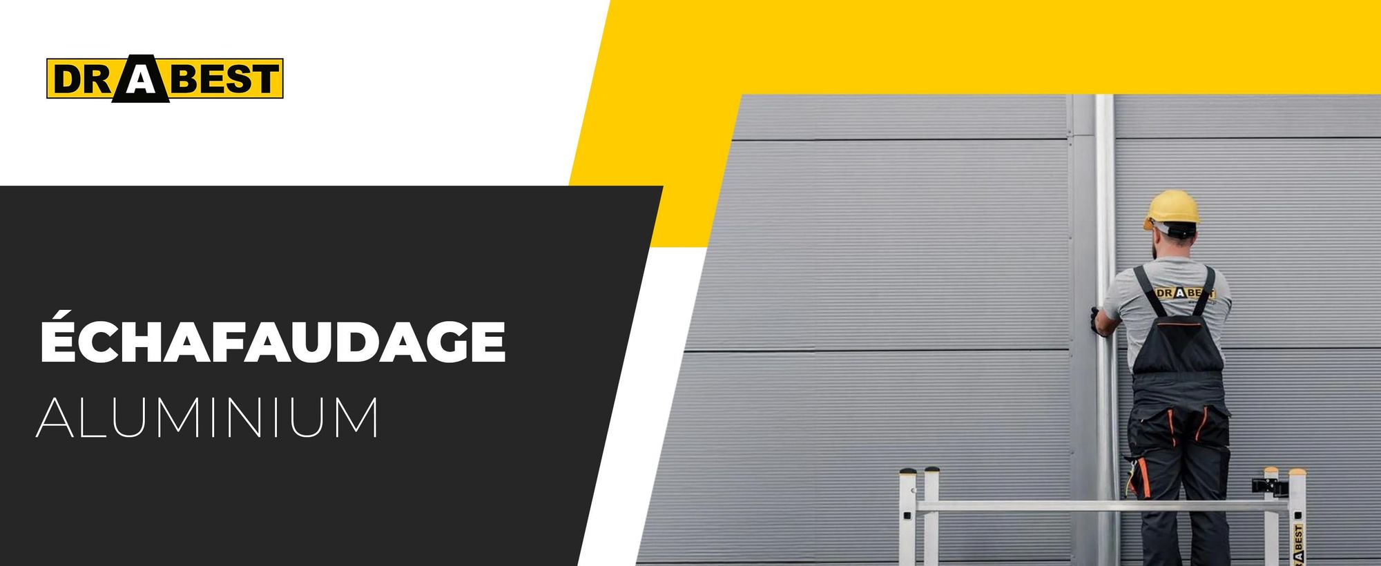 Drabest | Échafaudage en aluminium - Échafaudage en aluminium 2x6 - Échafaudage échelle - Charge admissible de la plateforme : 150 kg