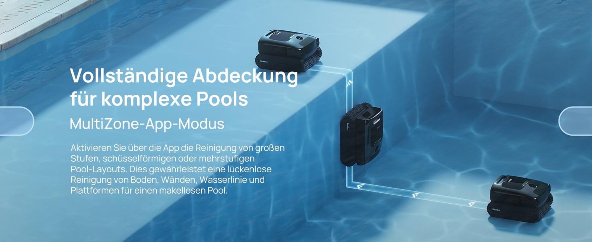 Beatbot Poolroboter AquaSense 2 Pro Kabellos 5 Std Akku Für Pools Bis 15x7m