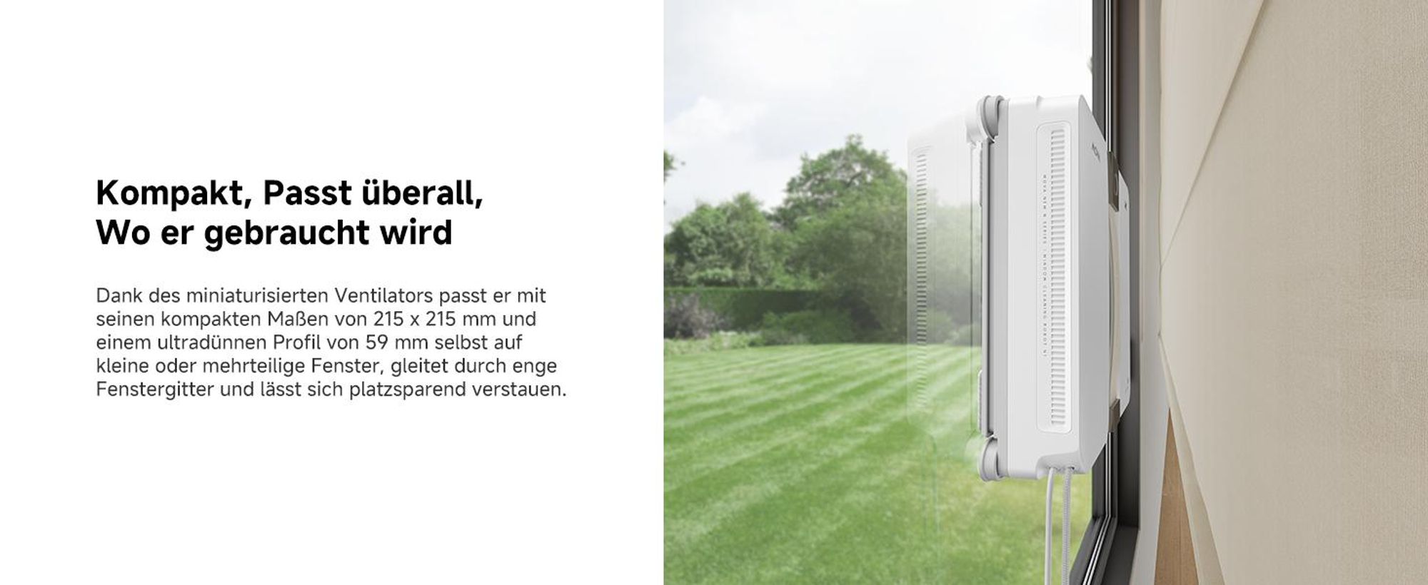 MOVA N1 Fensterputzroboter – kompakt, leicht, 8000 Pa Saugleistung, 32 m² Reichweite, 120 ml Wassertank, Smart Clean