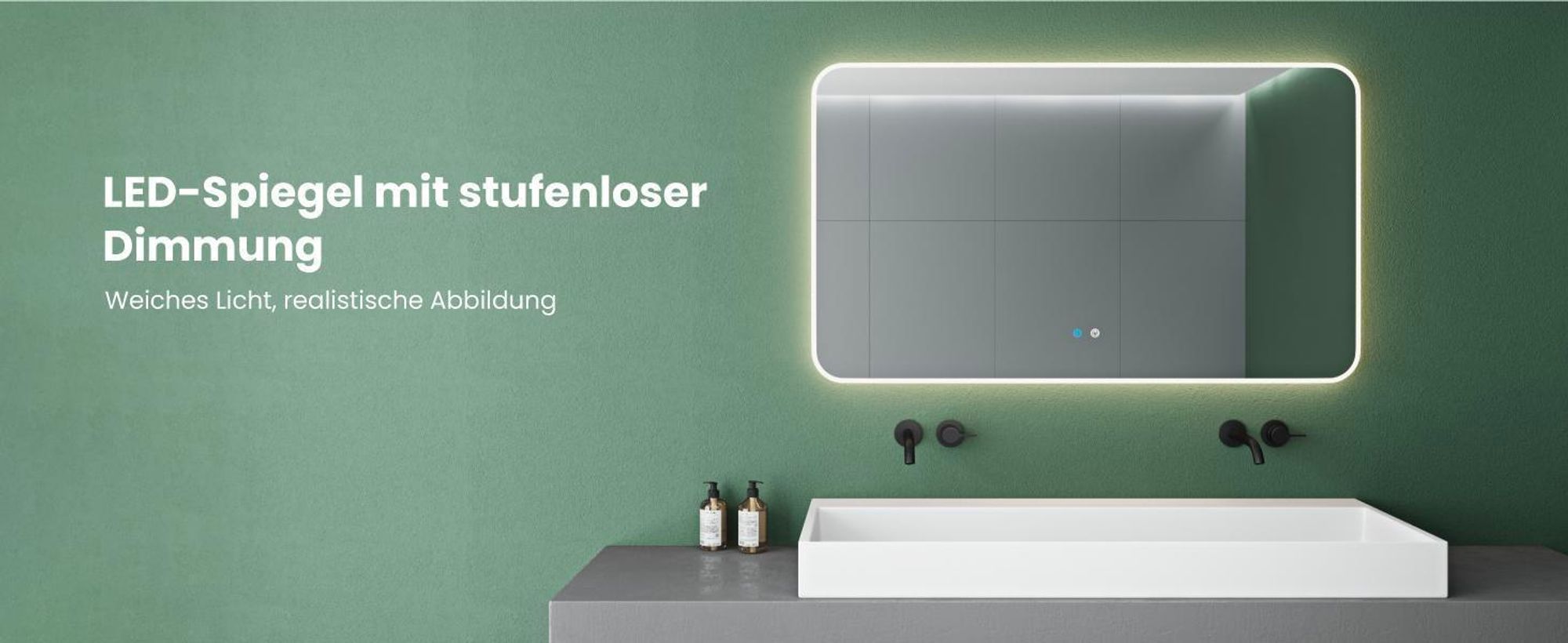 Mai & Mai Wandspiegel Badezimmer Spiegel LED 140x70cm LED Bad-Spiegel mit Touchschalter, Beschlagfrei durch Antifog-Schicht nova-02