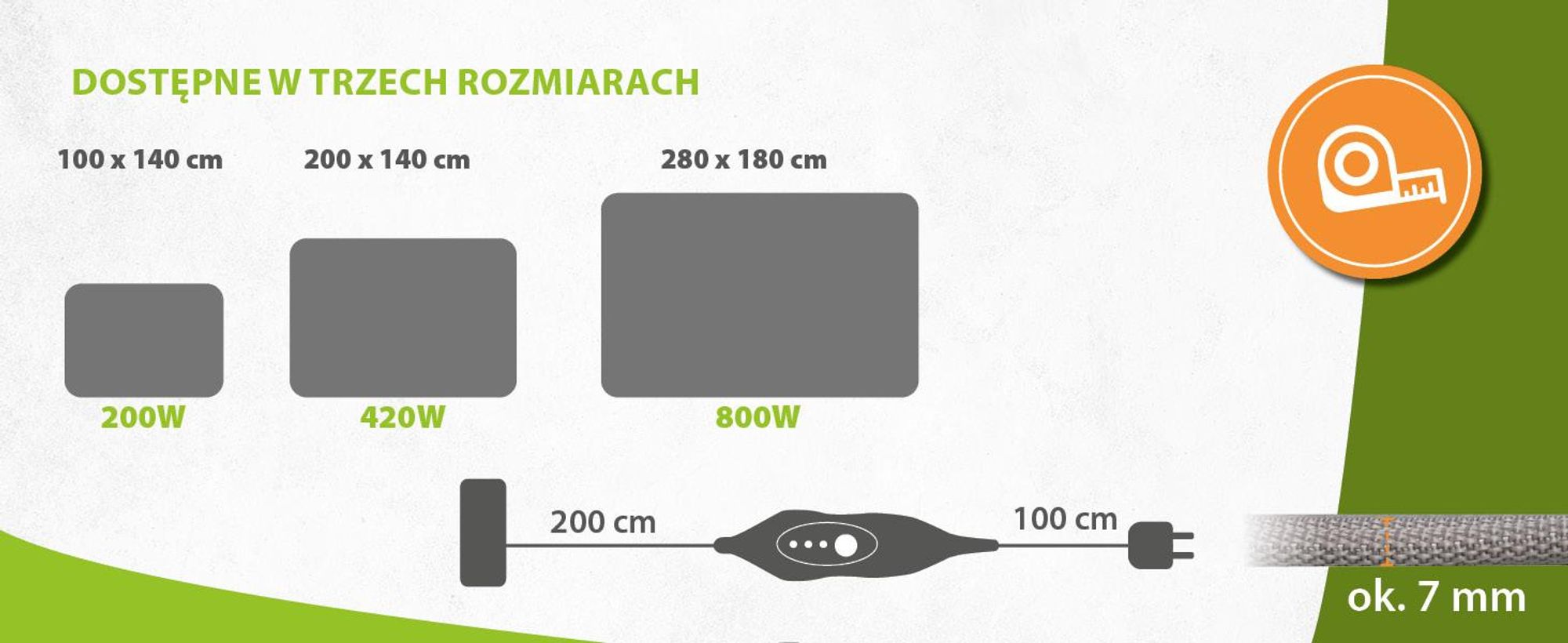 Podkładka grzewcza pod dywan 140x200cm Mobilny ogrzewacz do stóp