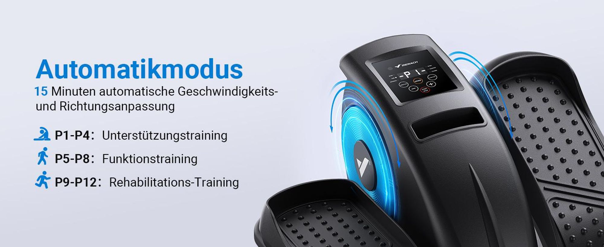Mini Ellipsentrainer & Stepper – 12-stufiger Crosstrainer mit Fernbedienung & Display, leise, tragbar, vormontiert, ideal für Home-Office & Freizeit