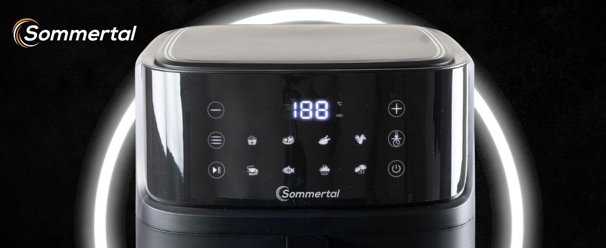 Sommertal Heißluftfritteuse HF760 - 7,6L XXL Airfryer - Touchscreen, 8 Programme, 2000 Watt, Rheinland
