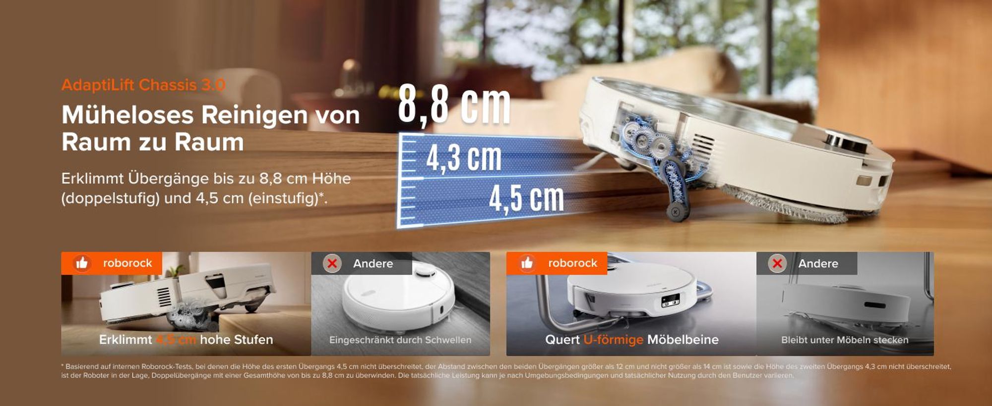 Roborock Saros 20 Neo Set Saugroboter mit Wischfunktion, 36.000 Pa, Dual Zero-Tangle-System, FlexiArm Technologie 100°C Heißwasser-Moppwäsche, Weiß